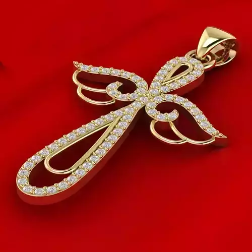 Cross with angels wings