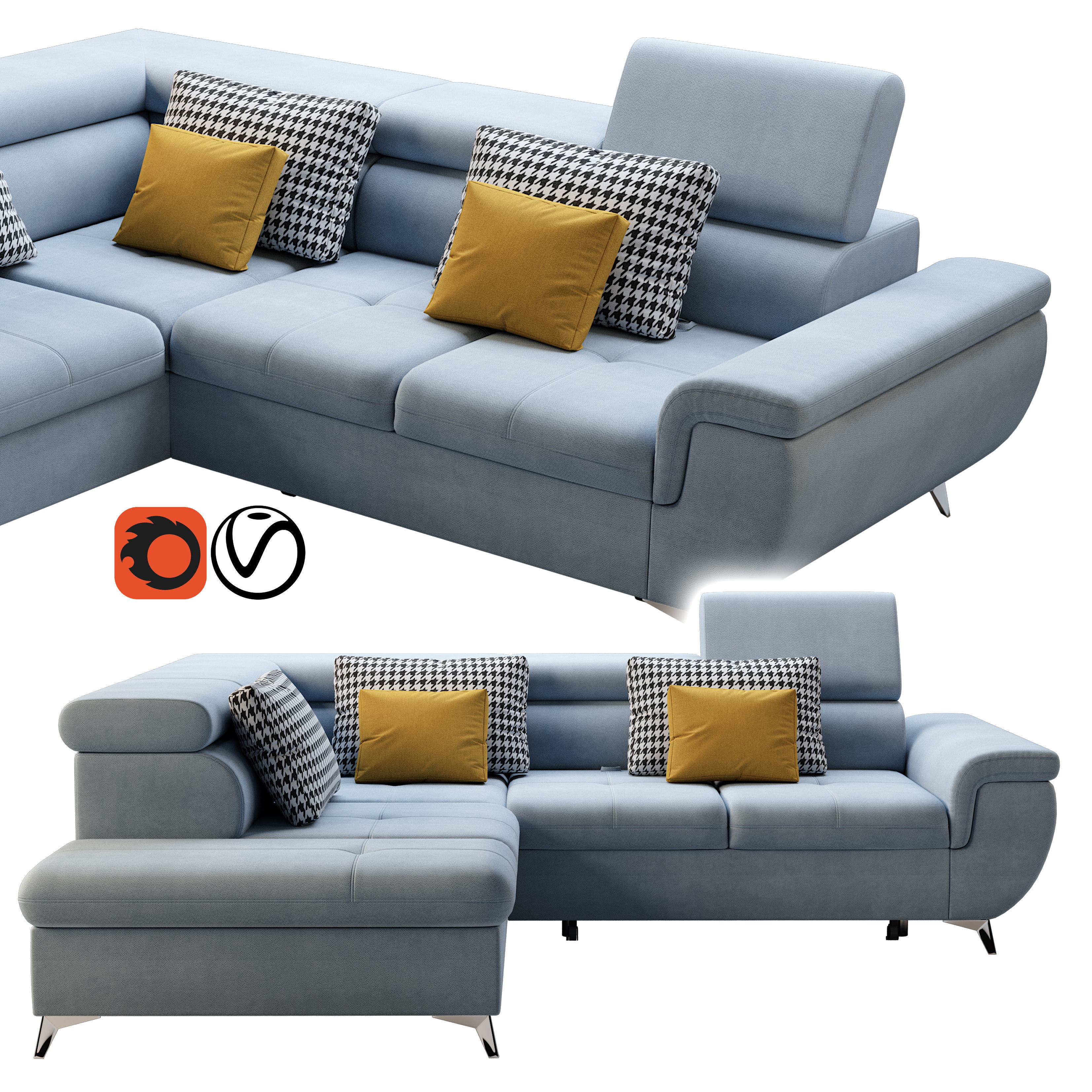 Wersal Monk L Sofa 3D model_4