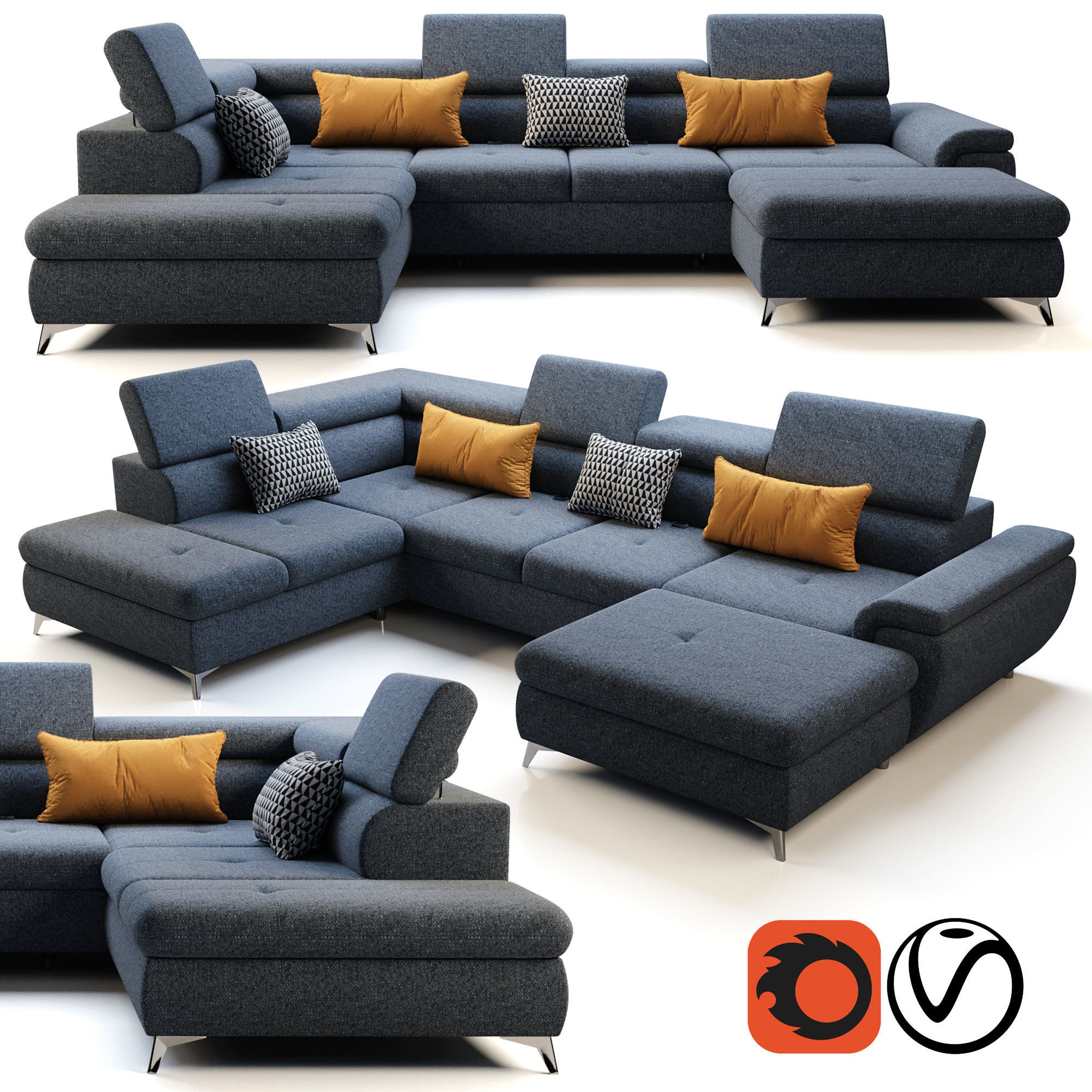 Wersal Monk XL Sofa 3D model_1