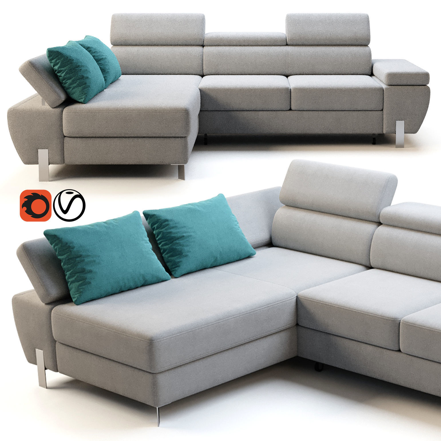 Wersal Molina mini sofa 3D model_1