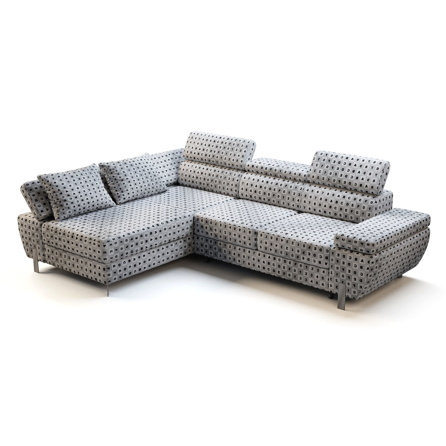 Wersal Molina mini sofa 3D model_3