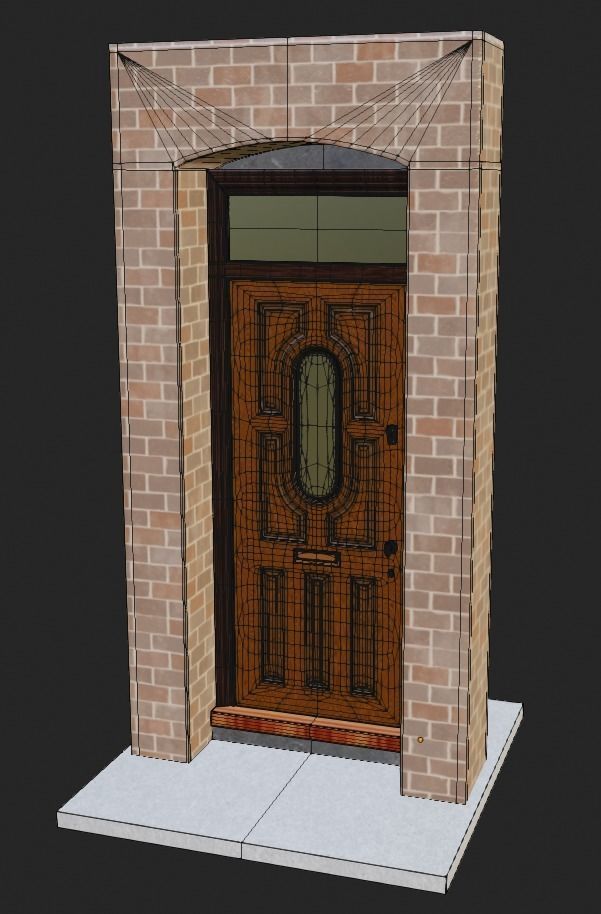 Suburban House Doors 02 Free low-poly 3D model_1