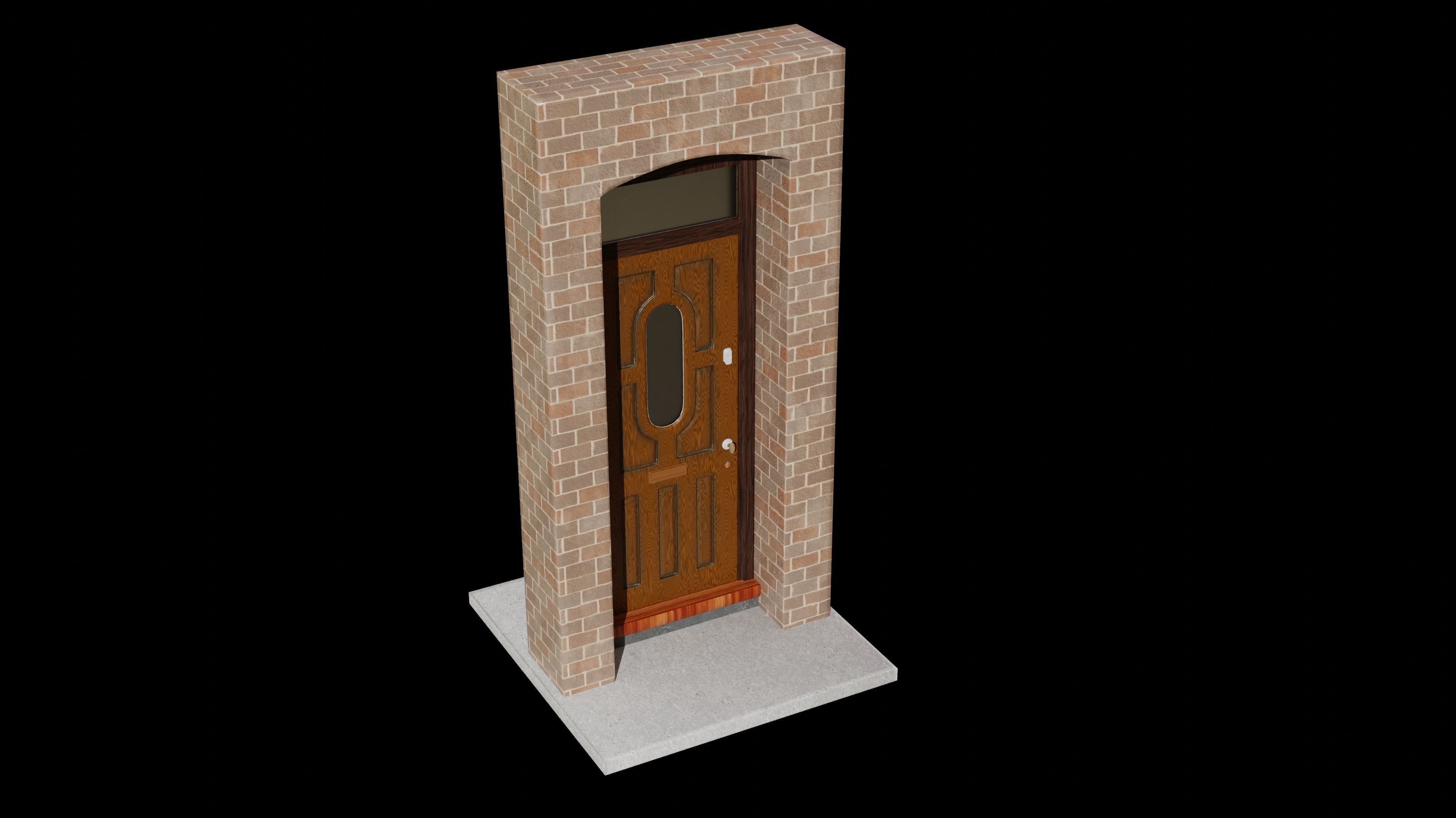 Suburban House Doors 02 Free low-poly 3D model_2
