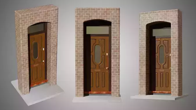 Suburban House Doors 02 Free low-poly 3D model