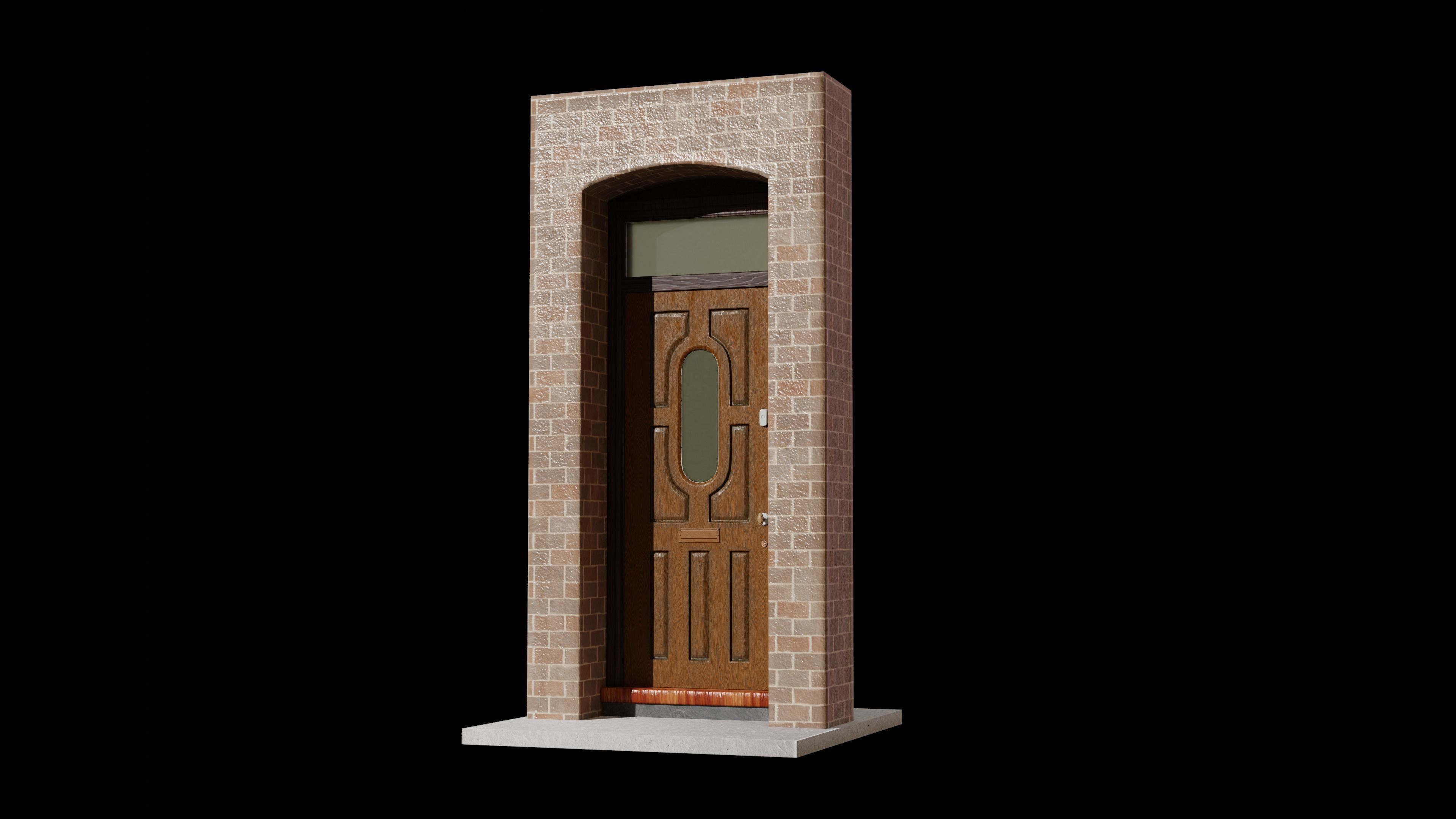 Suburban House Doors 02 Free low-poly 3D model_4