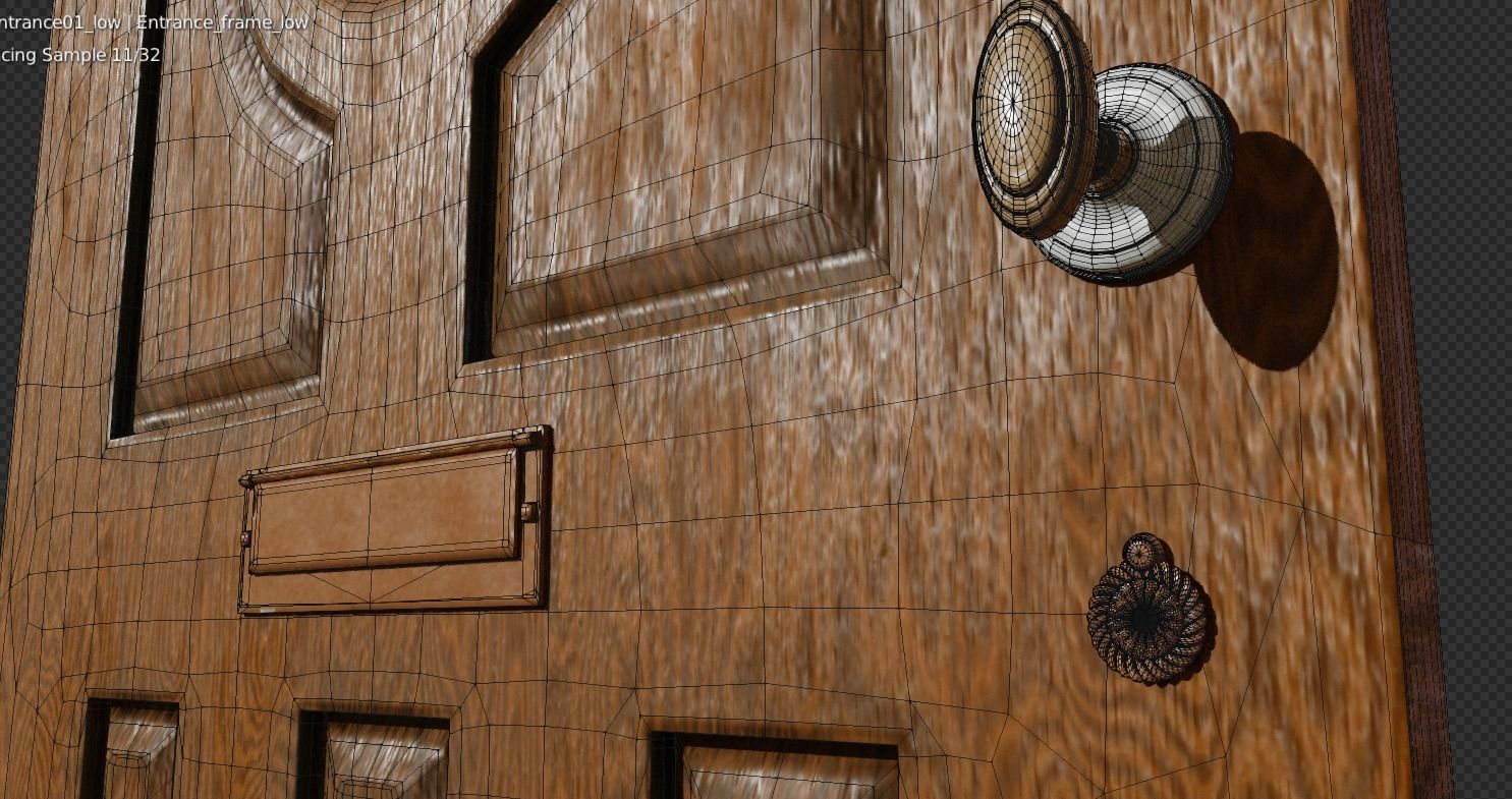 Suburban House Doors 02 Free low-poly 3D model_7