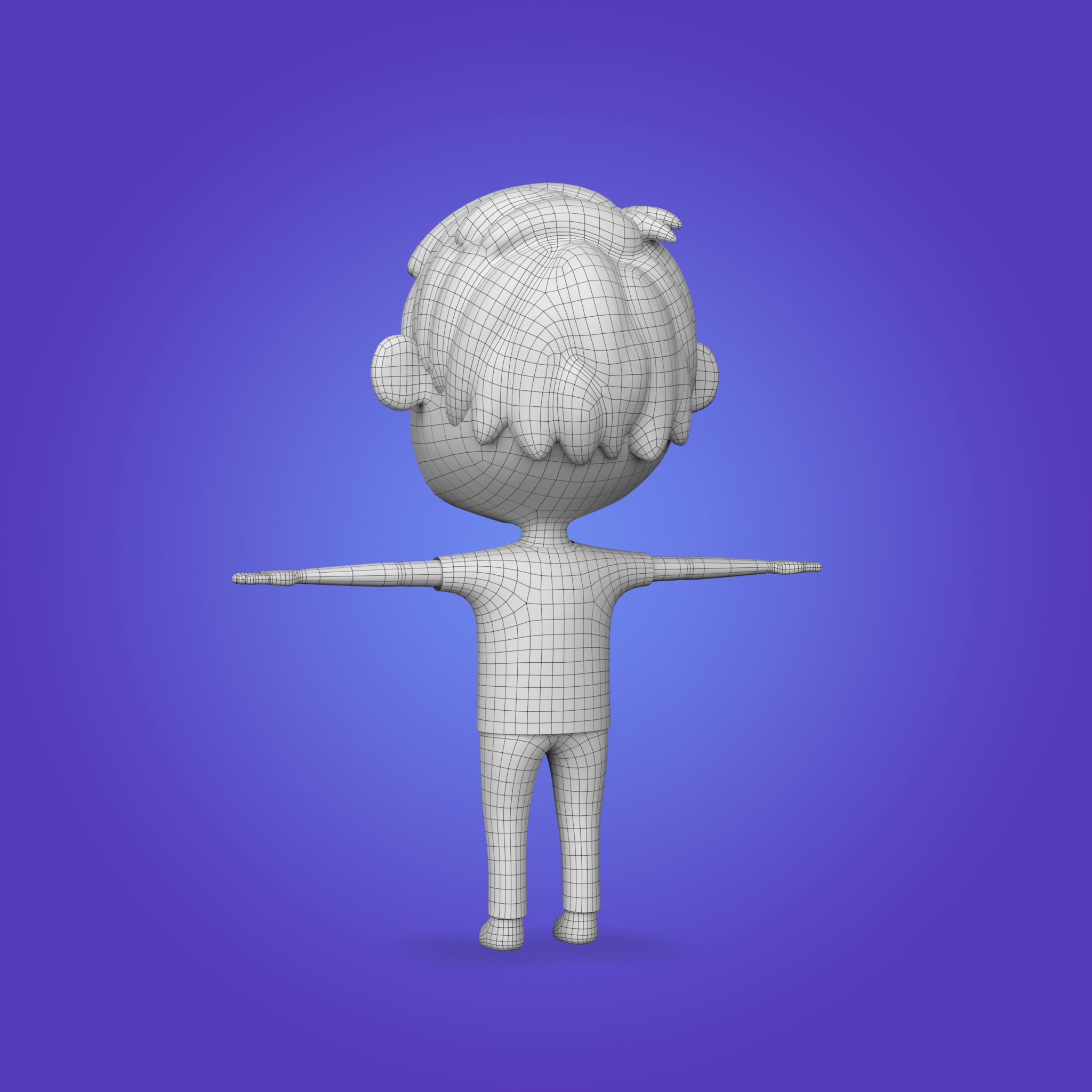 Cartoon Boy Rigged and Animated Low-poly 3D model_15