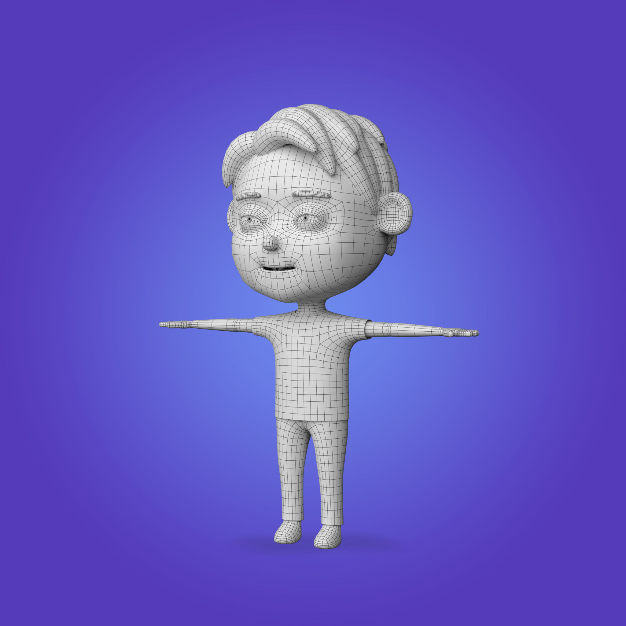 Cartoon Boy Rigged and Animated Low-poly 3D model_14