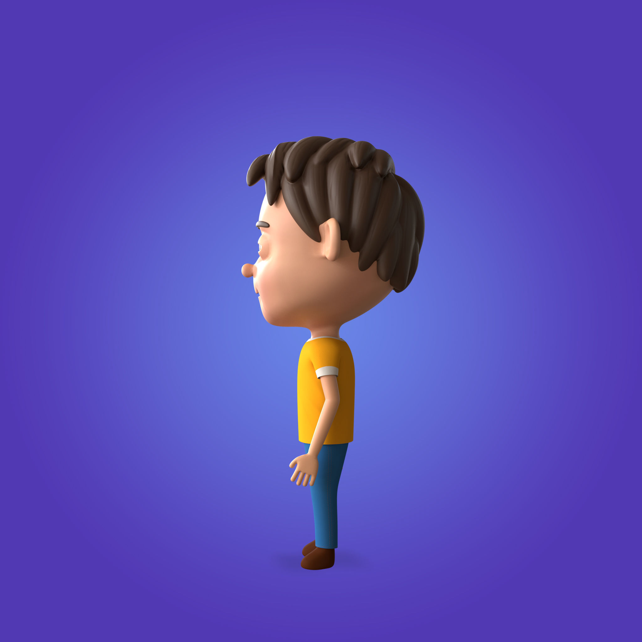Cartoon Boy Rigged and Animated Low-poly 3D model_8