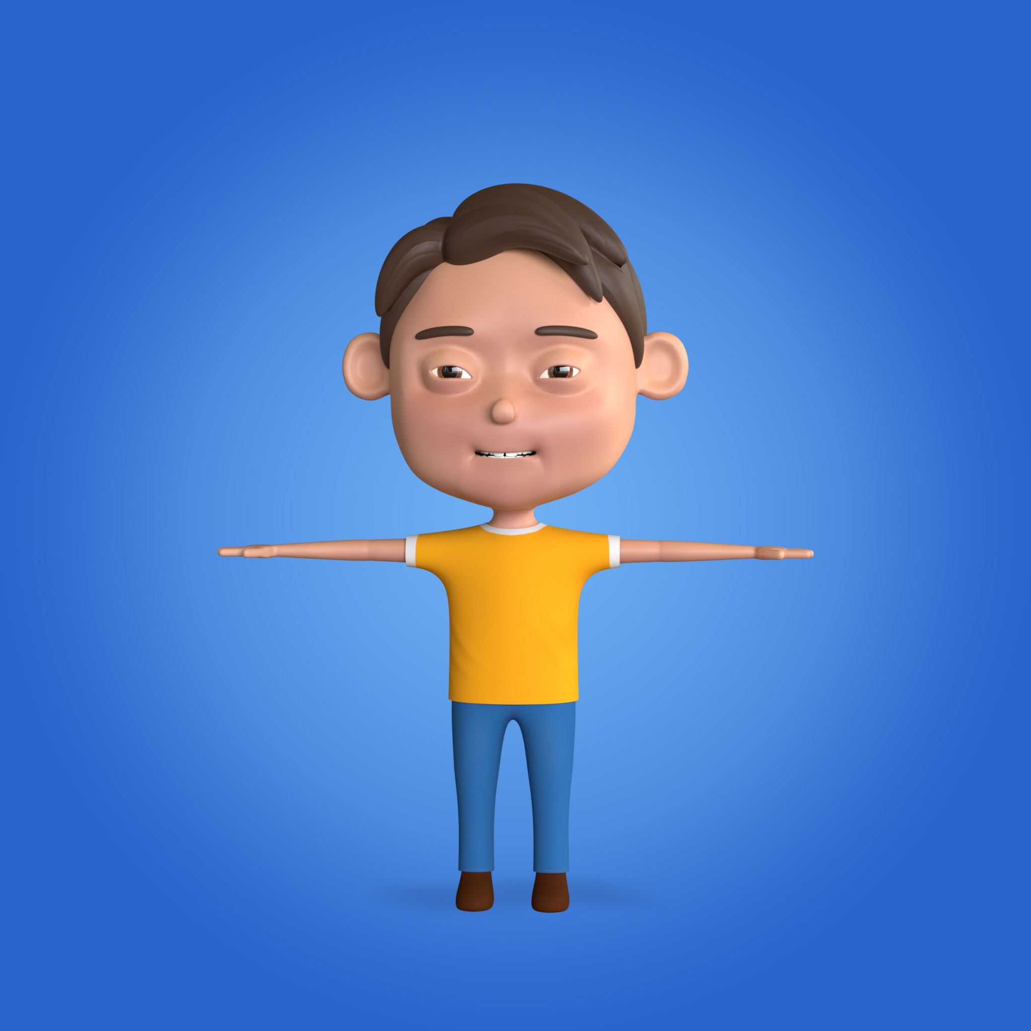 Cartoon Boy Rigged and Animated Low-poly 3D model_9