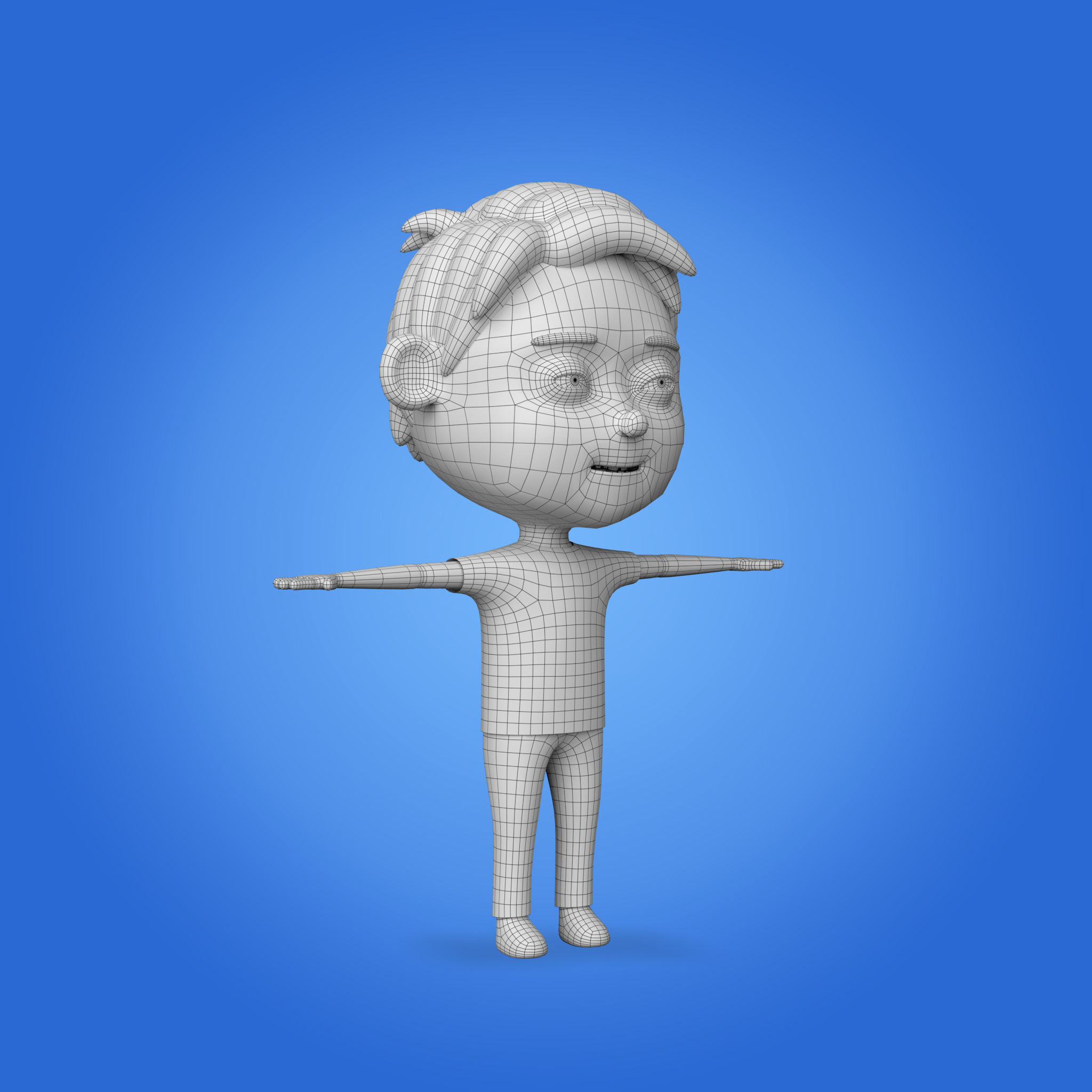 Cartoon Boy Rigged and Animated Low-poly 3D model_12