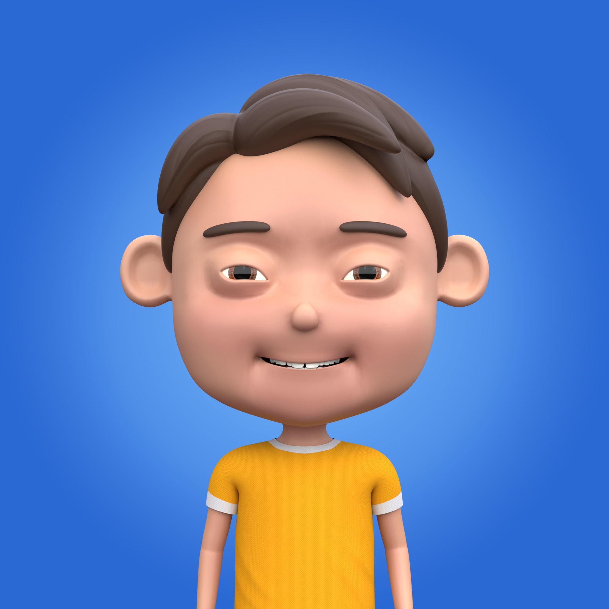 Cartoon Boy Rigged and Animated Low-poly 3D model_4