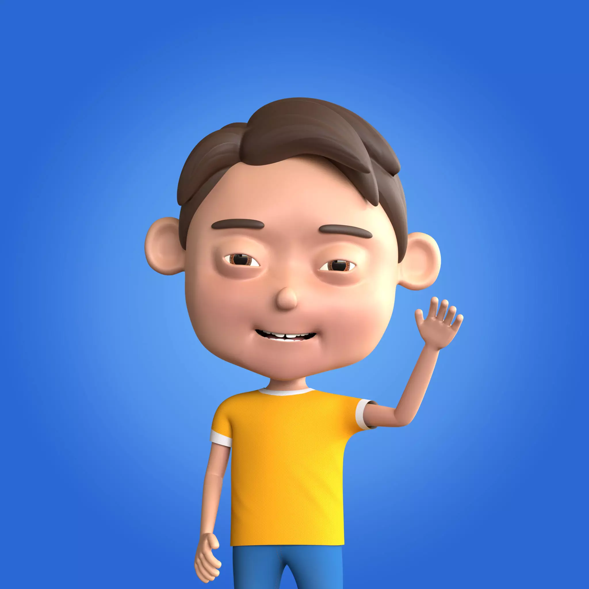 Cartoon Boy Rigged and Animated Low-poly 3D model_0