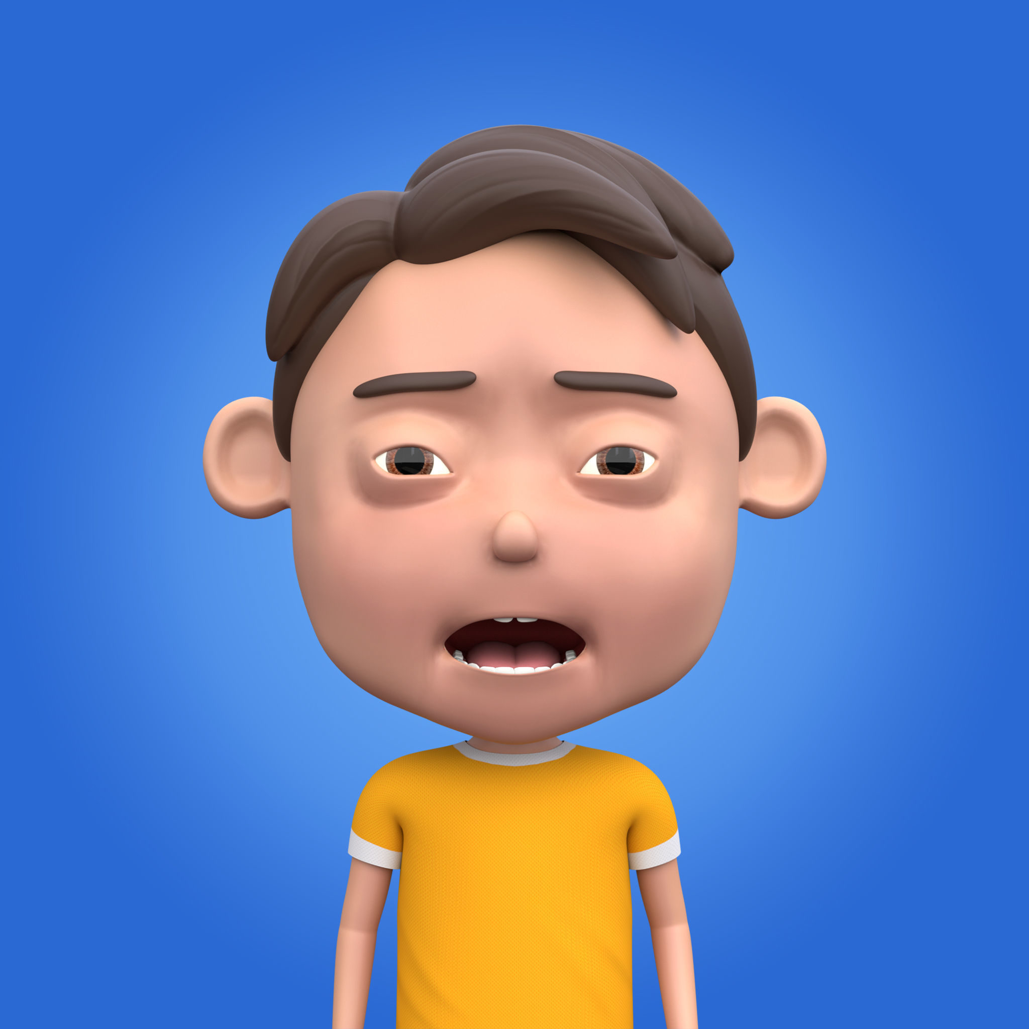 Cartoon Boy Rigged and Animated Low-poly 3D model_6