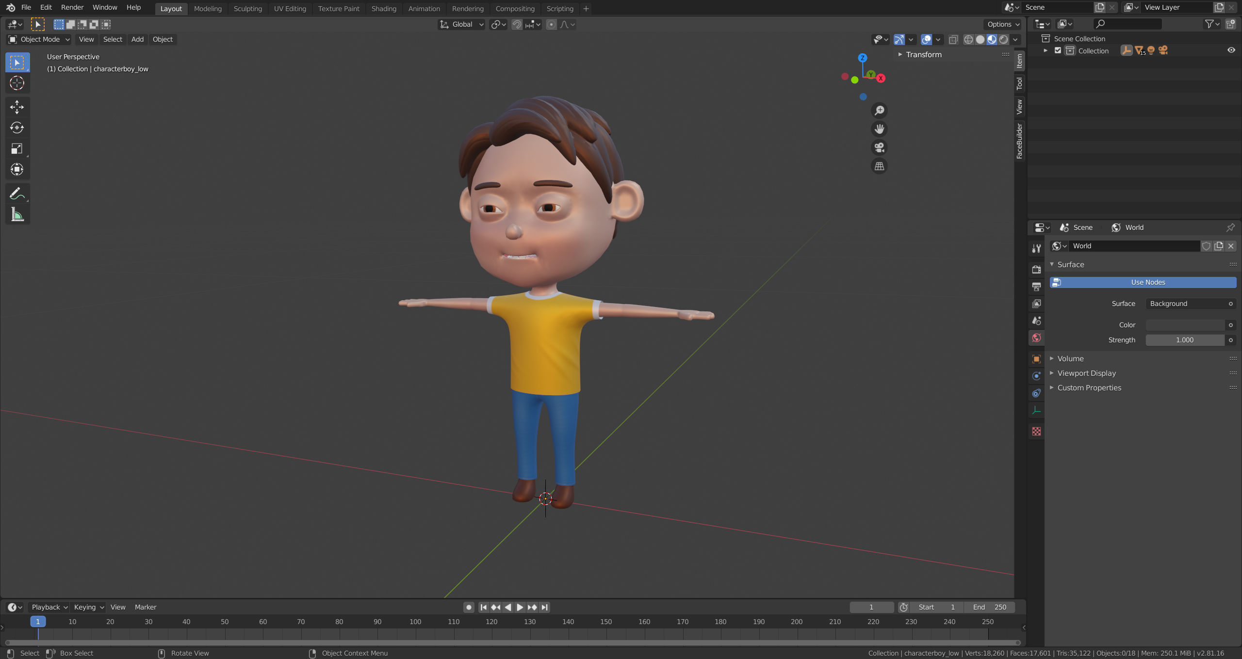 Cartoon Boy Rigged and Animated Low-poly 3D model_20