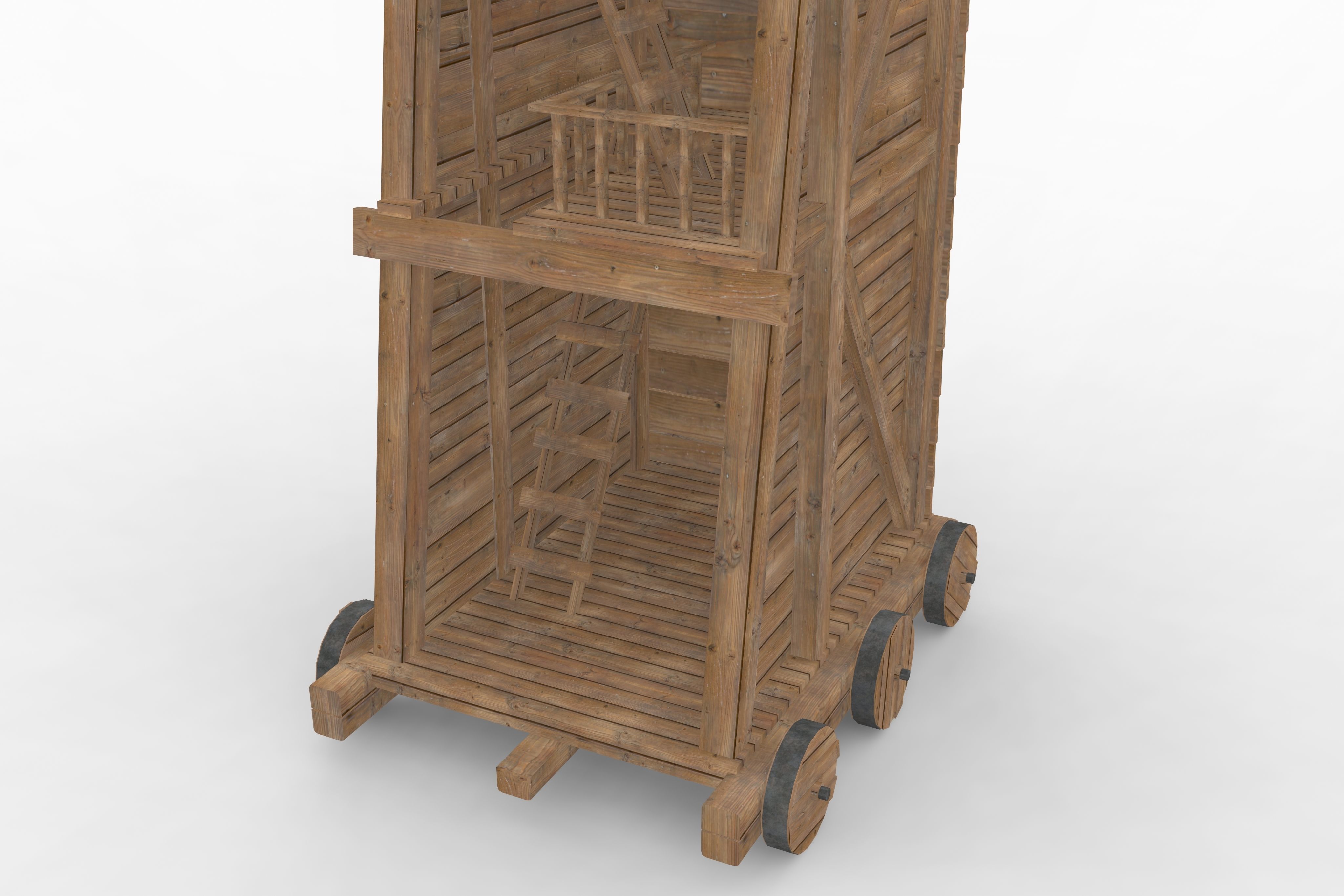 Medieval Siege Tower 3D model_10
