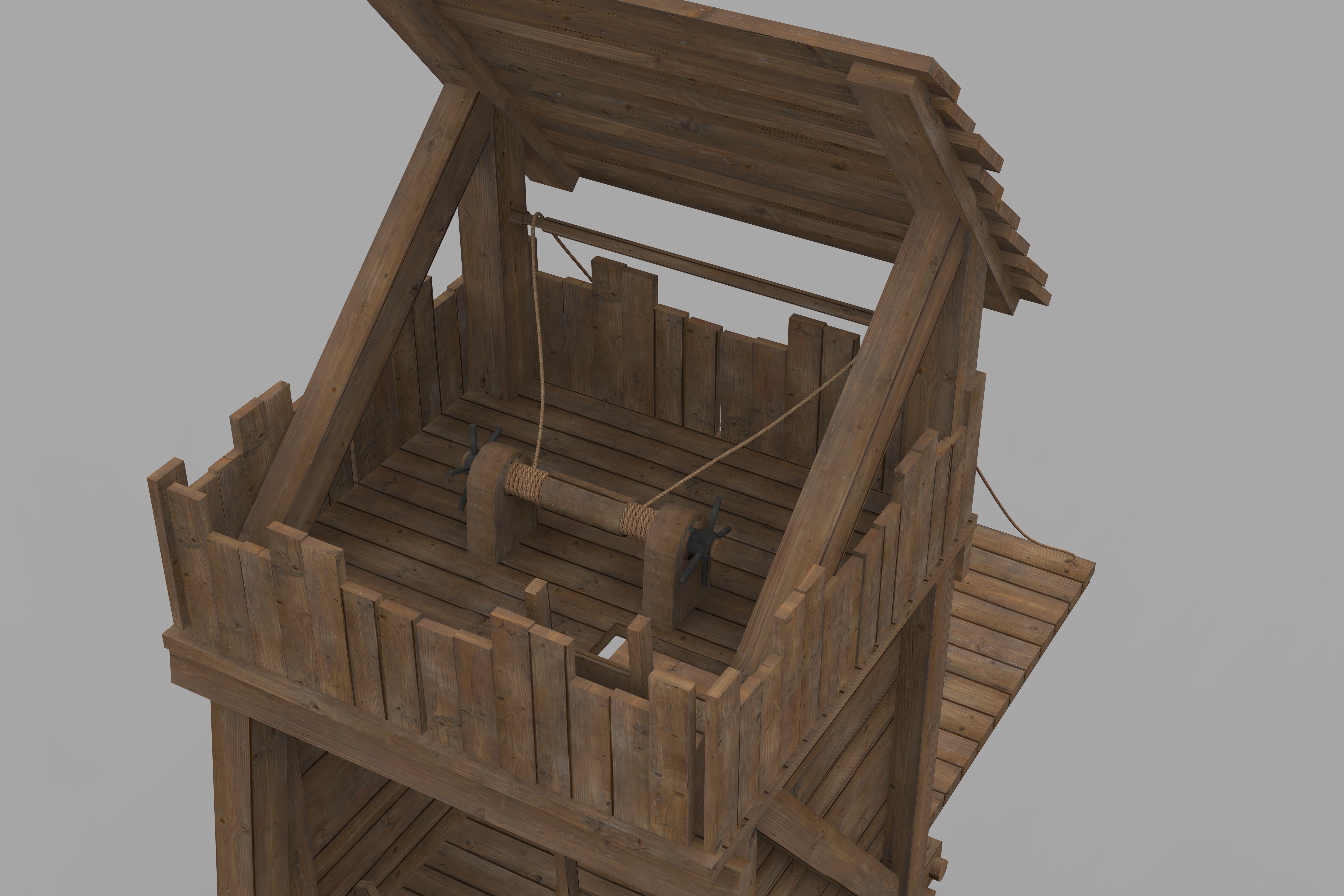 Medieval Siege Tower 3D model_2
