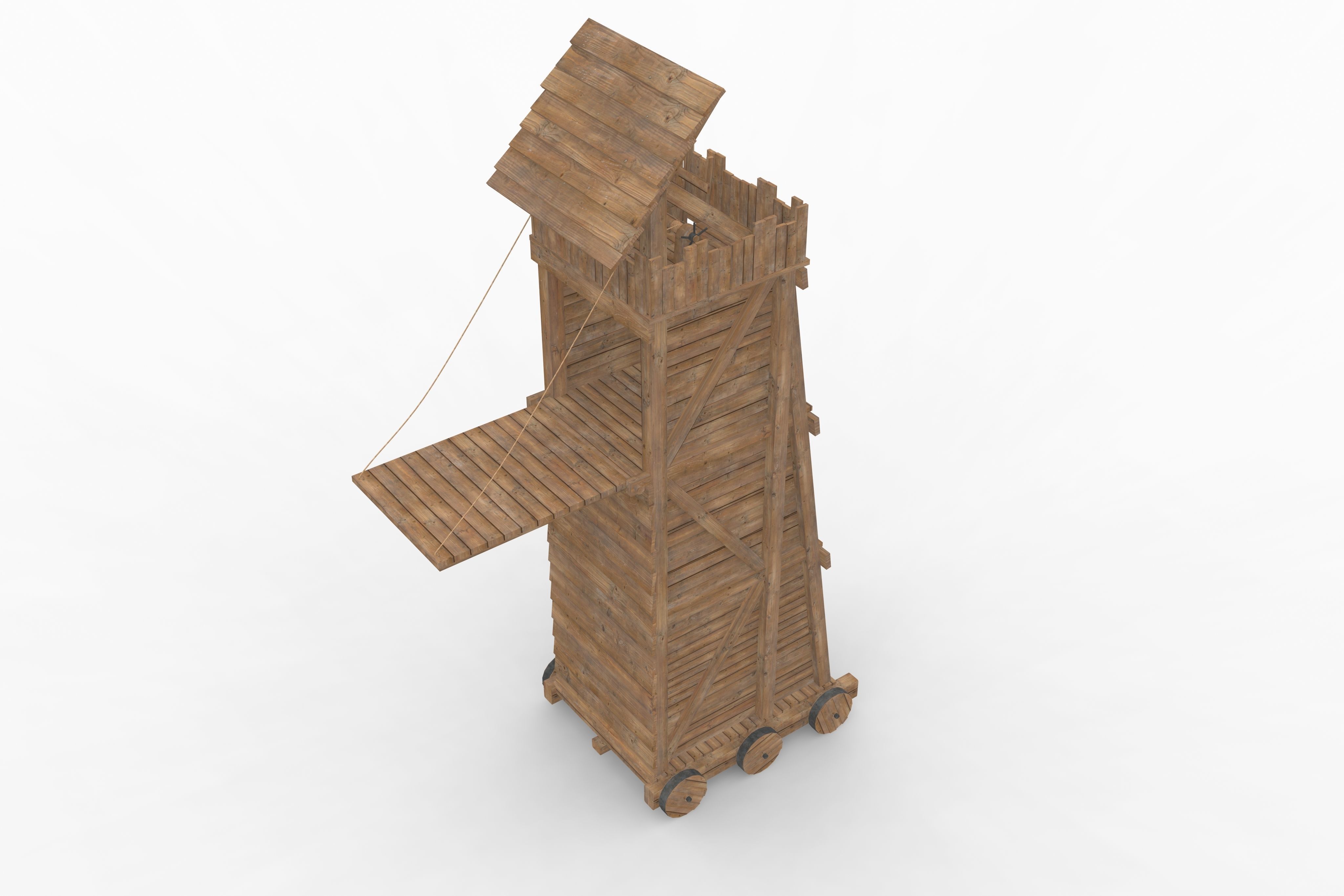 Medieval Siege Tower 3D model_9