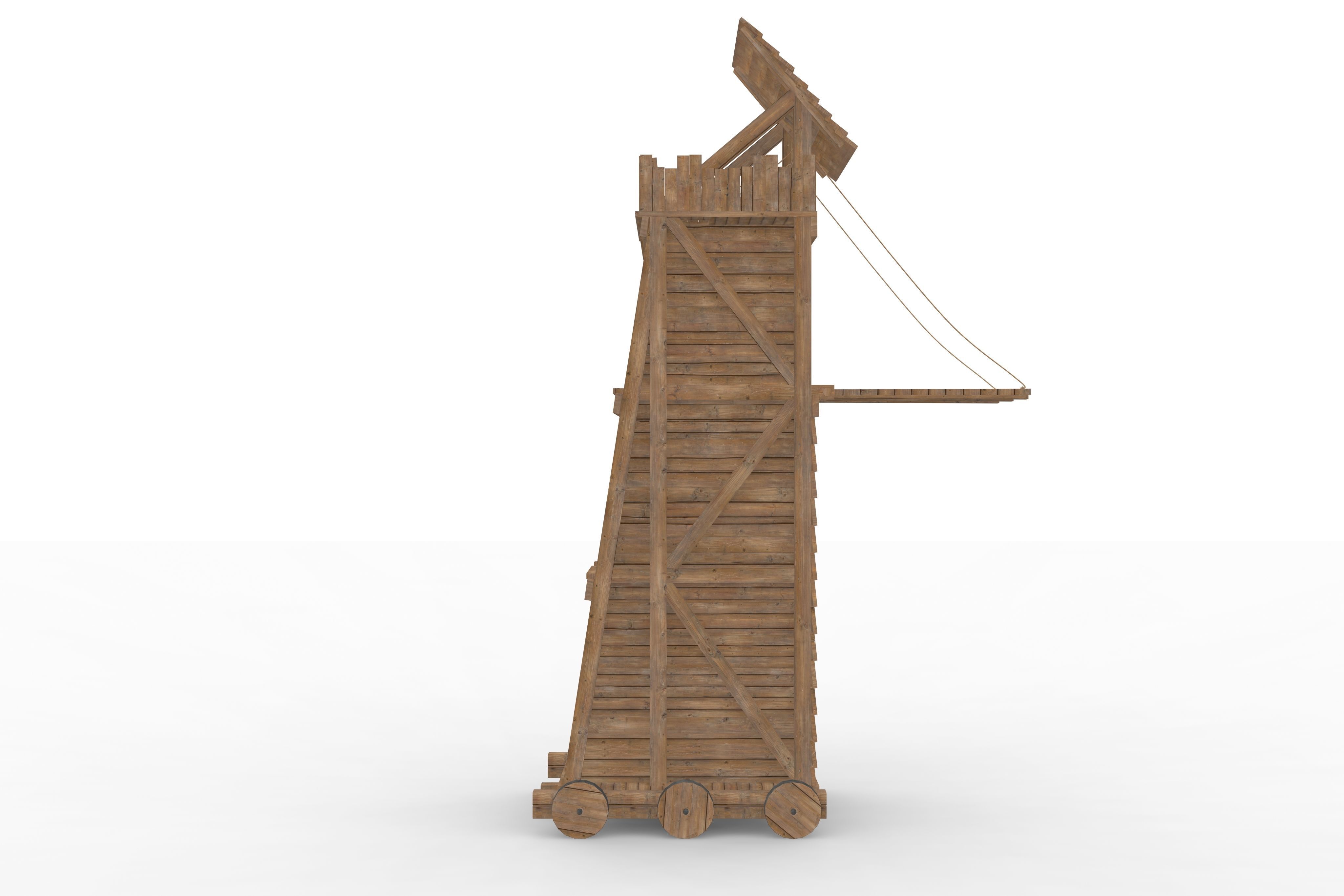 Medieval Siege Tower 3D model_6