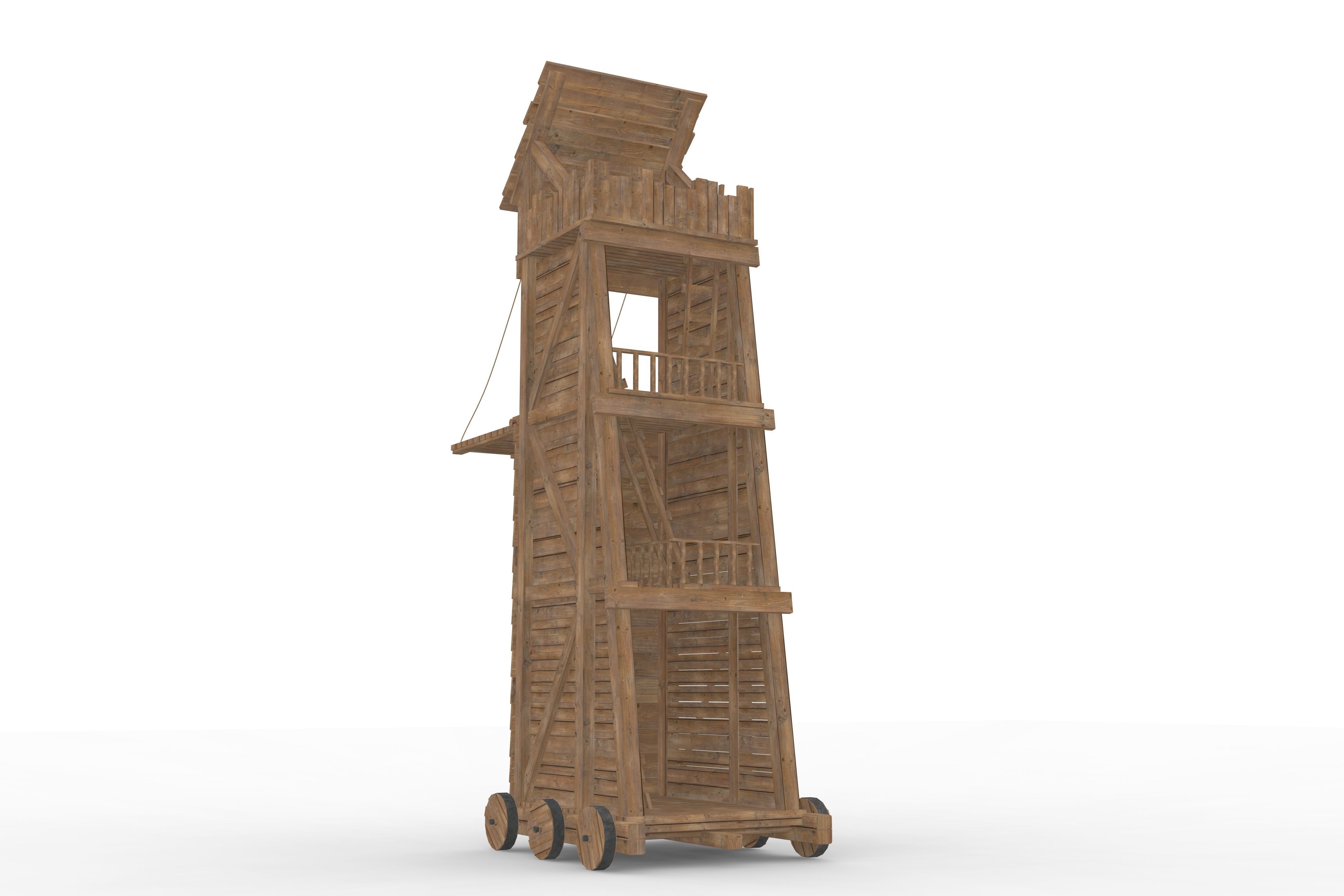 Medieval Siege Tower 3D model_5