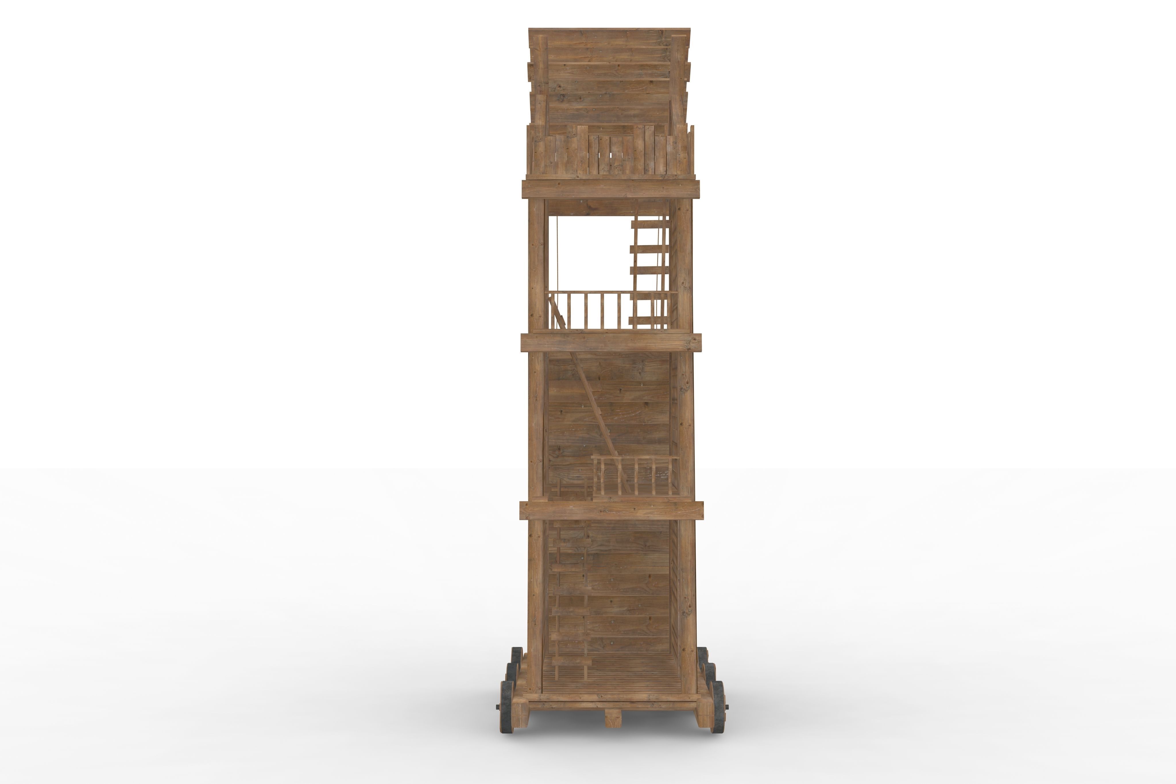 Medieval Siege Tower 3D model_3