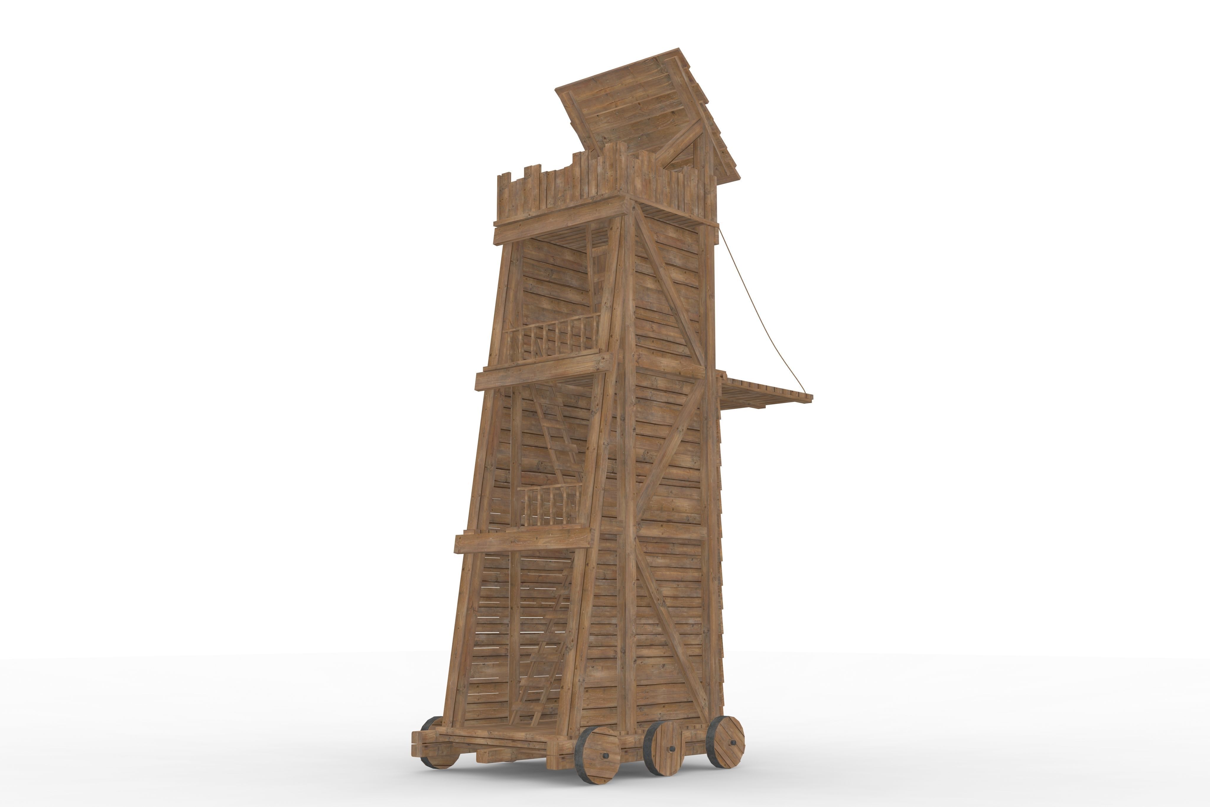Medieval Siege Tower 3D model_7