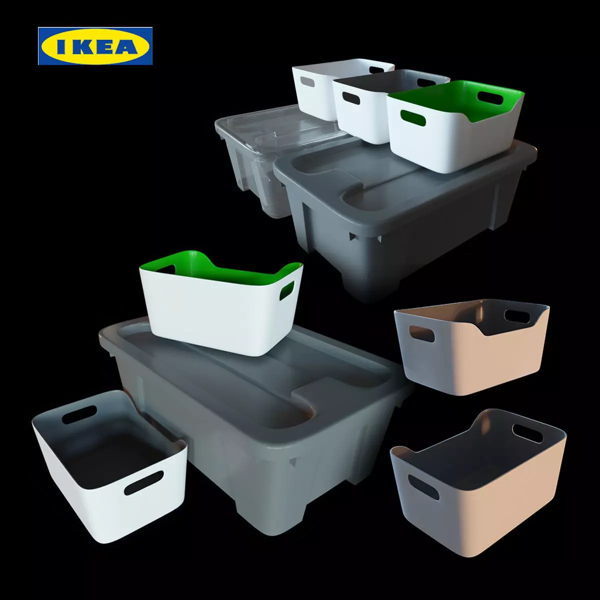 plastic storage box  3D model_0