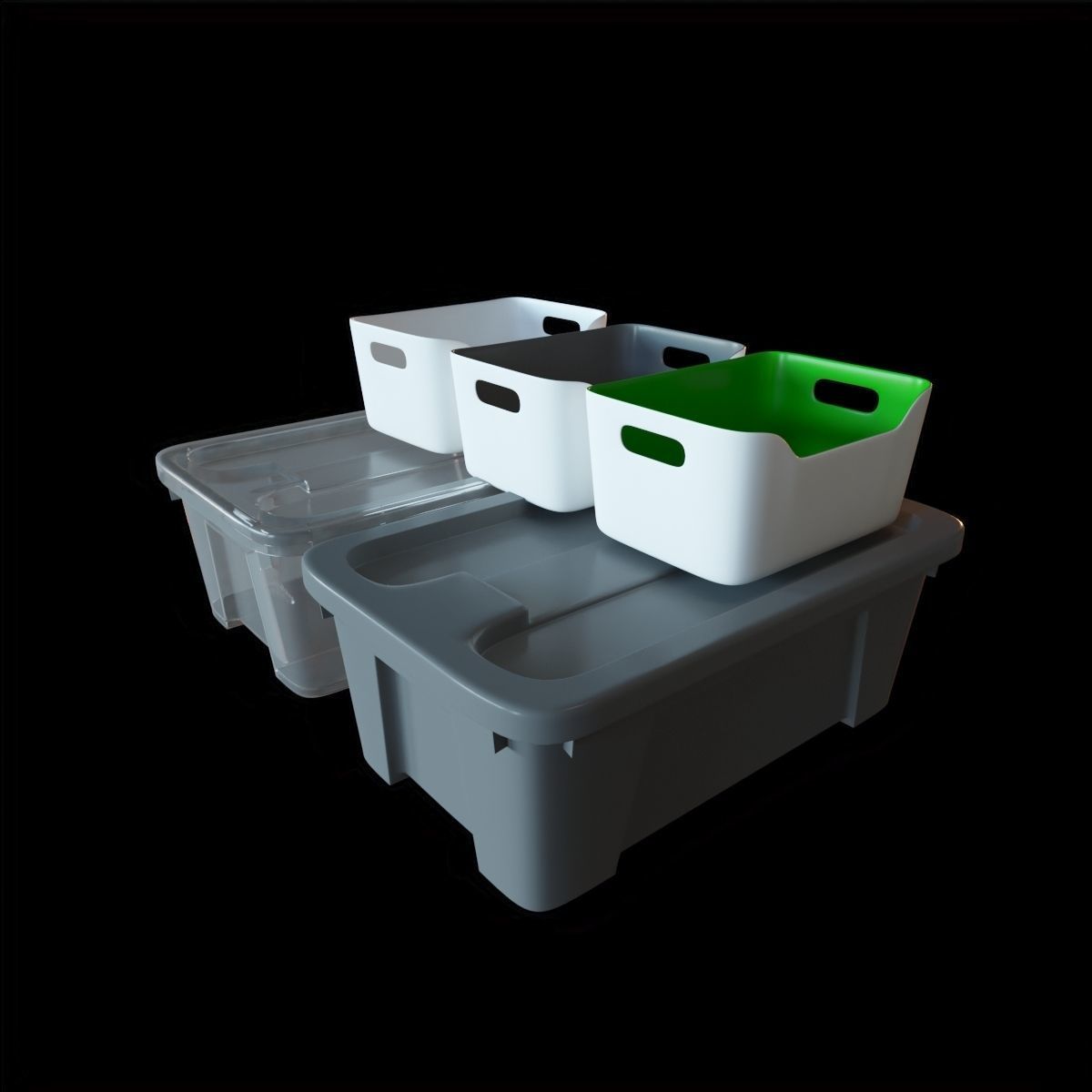 plastic storage box  3D model_1