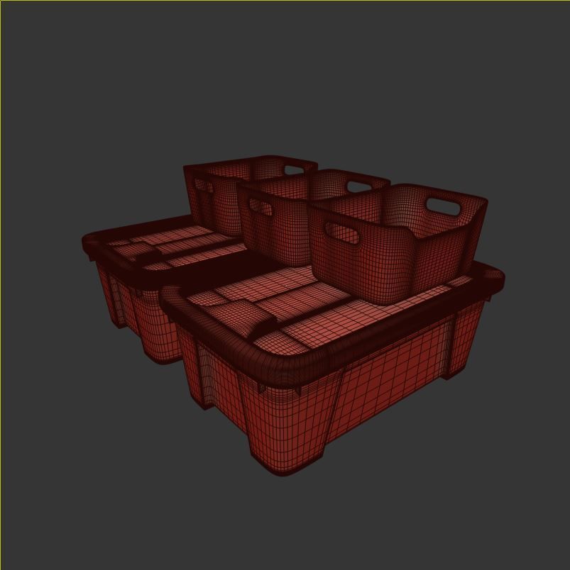 plastic storage box  3D model_6