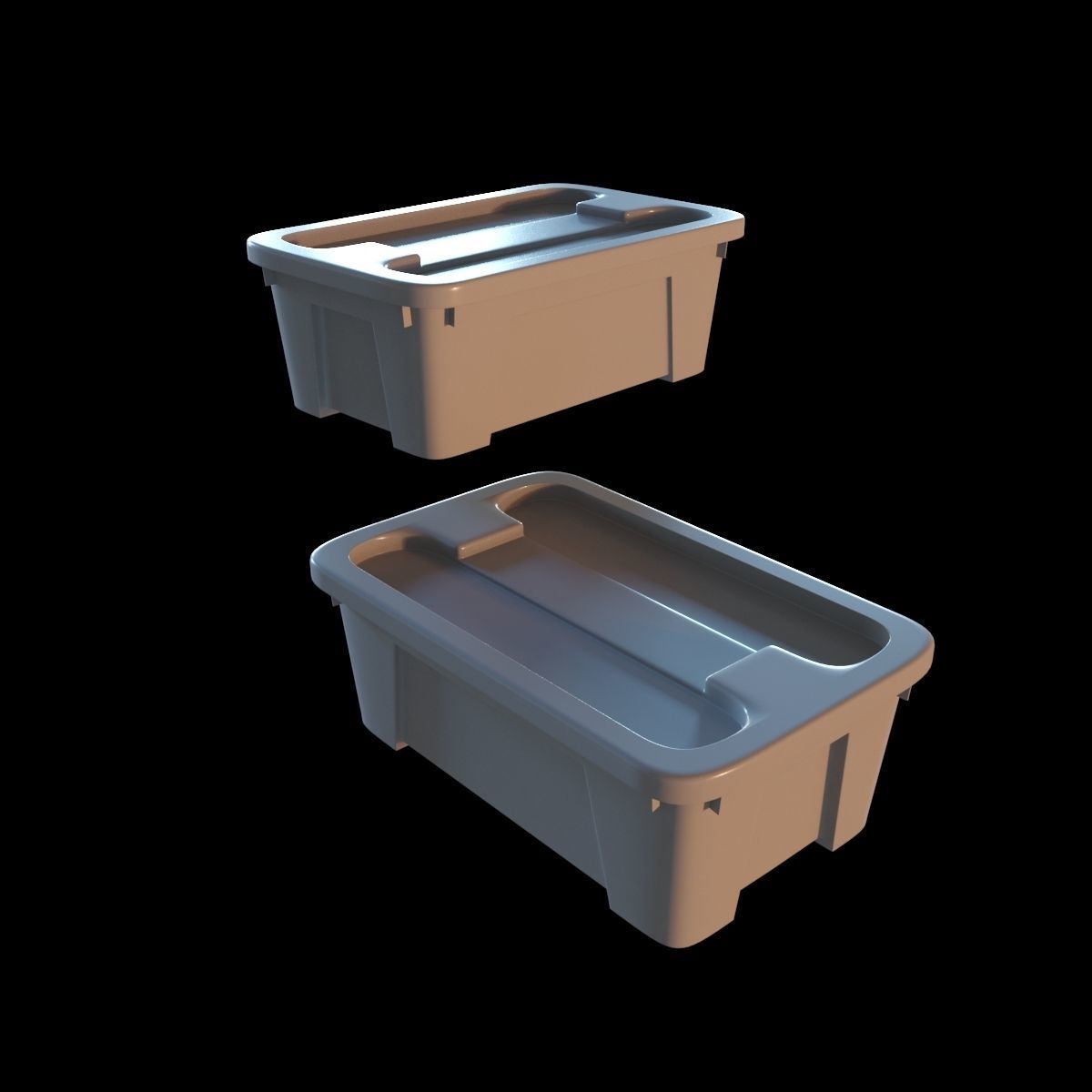 plastic storage box  3D model_4