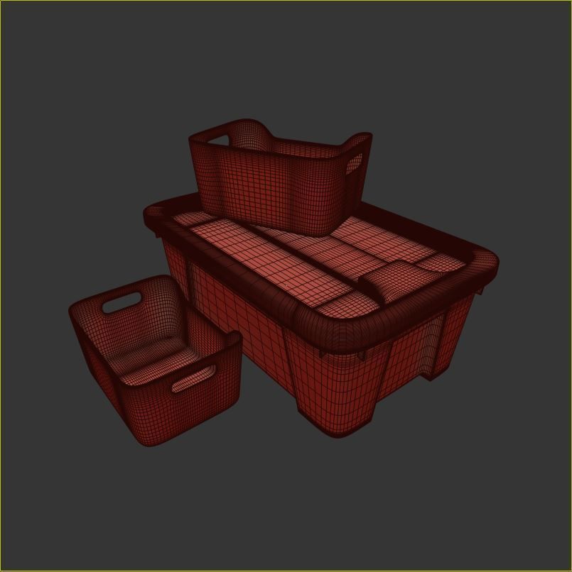 plastic storage box  3D model_5