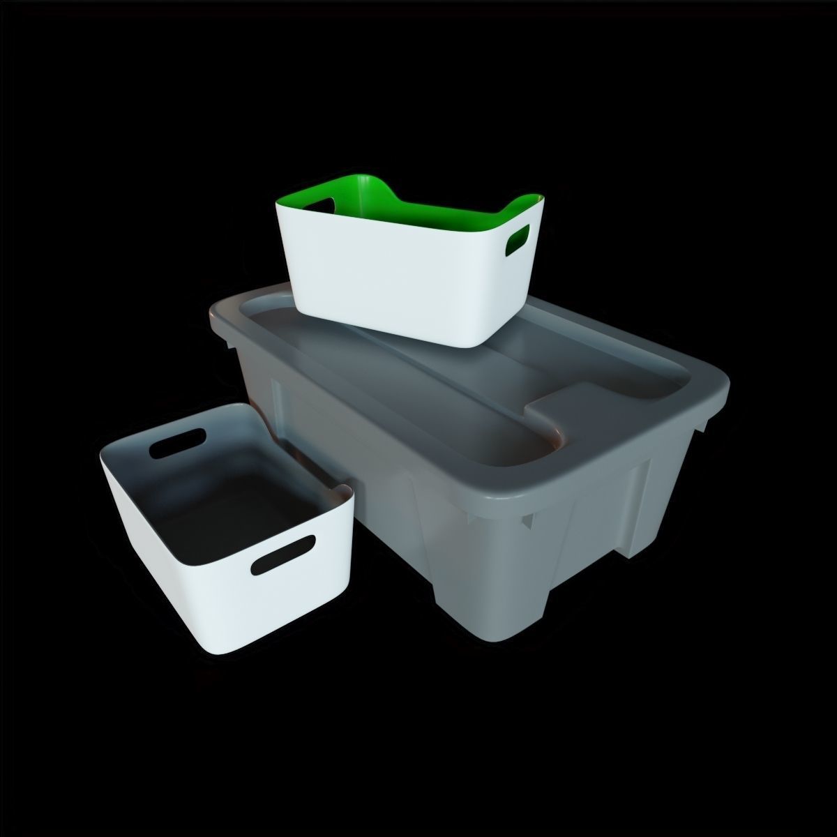 plastic storage box  3D model_2