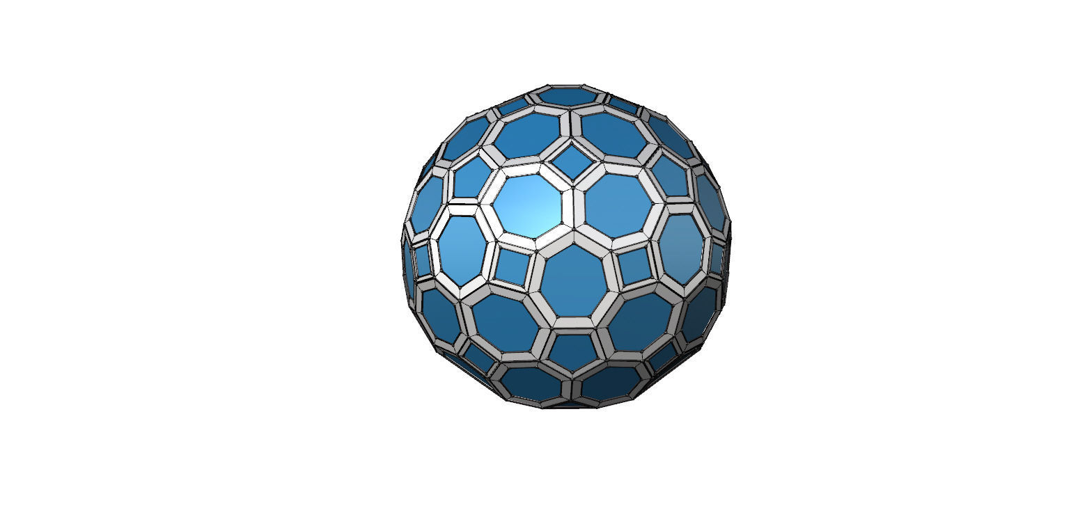Geodesic Dome with square and pentagonal frame and glass panels 3D model_31