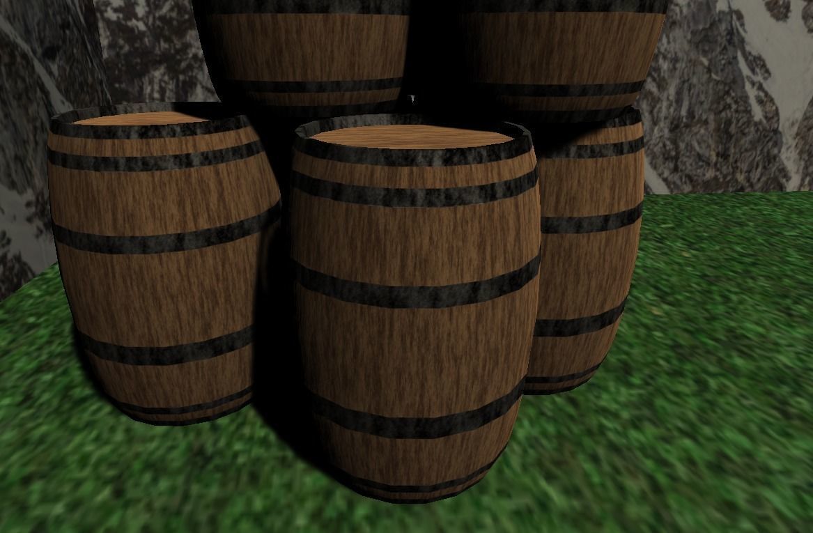 LOW POLY BARREL barrels stacked Free low-poly 3D model_1