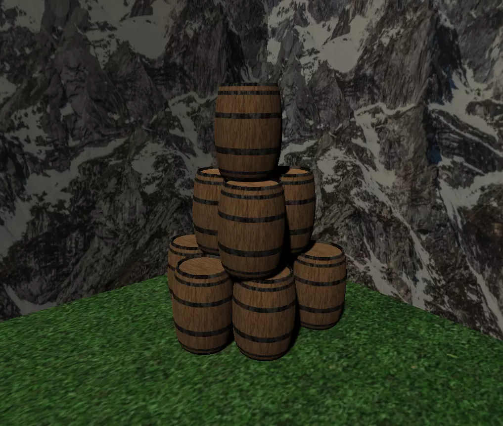 LOW POLY BARREL barrels stacked Free low-poly 3D model_0
