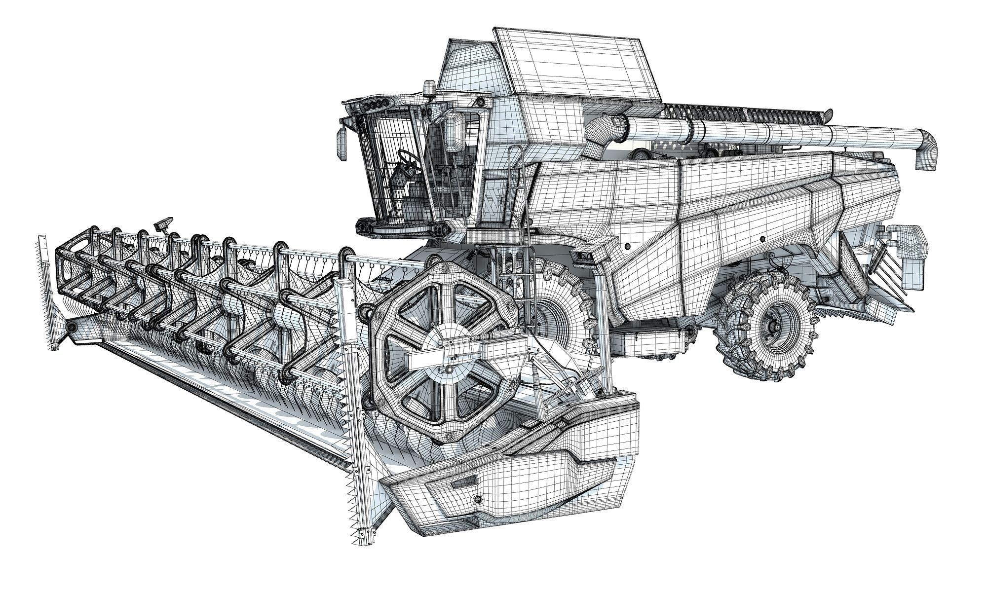 3D Combine Harvester 3D model_18