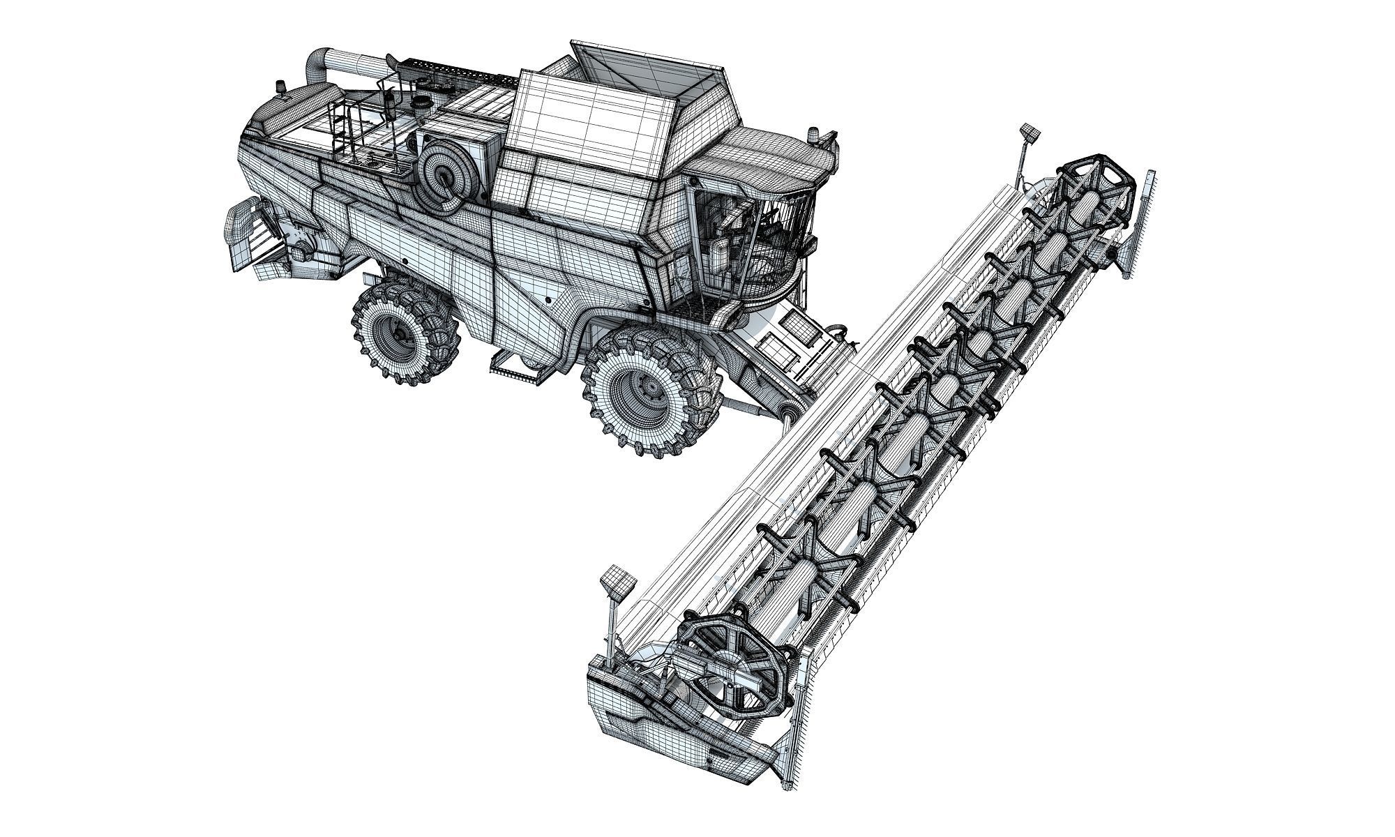 3D Combine Harvester 3D model_21