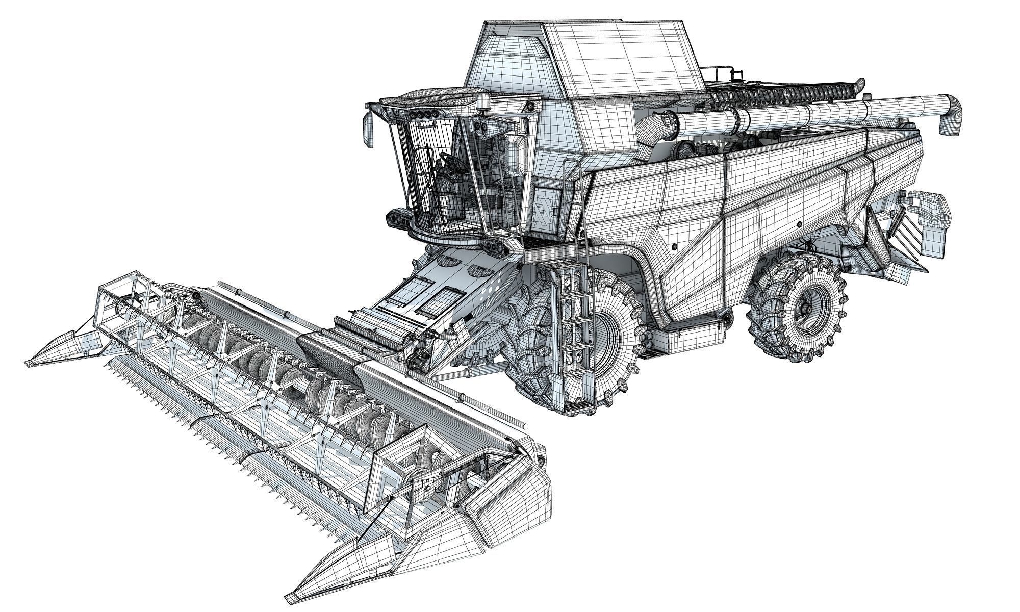 3D Combine Harvester 3D model_17