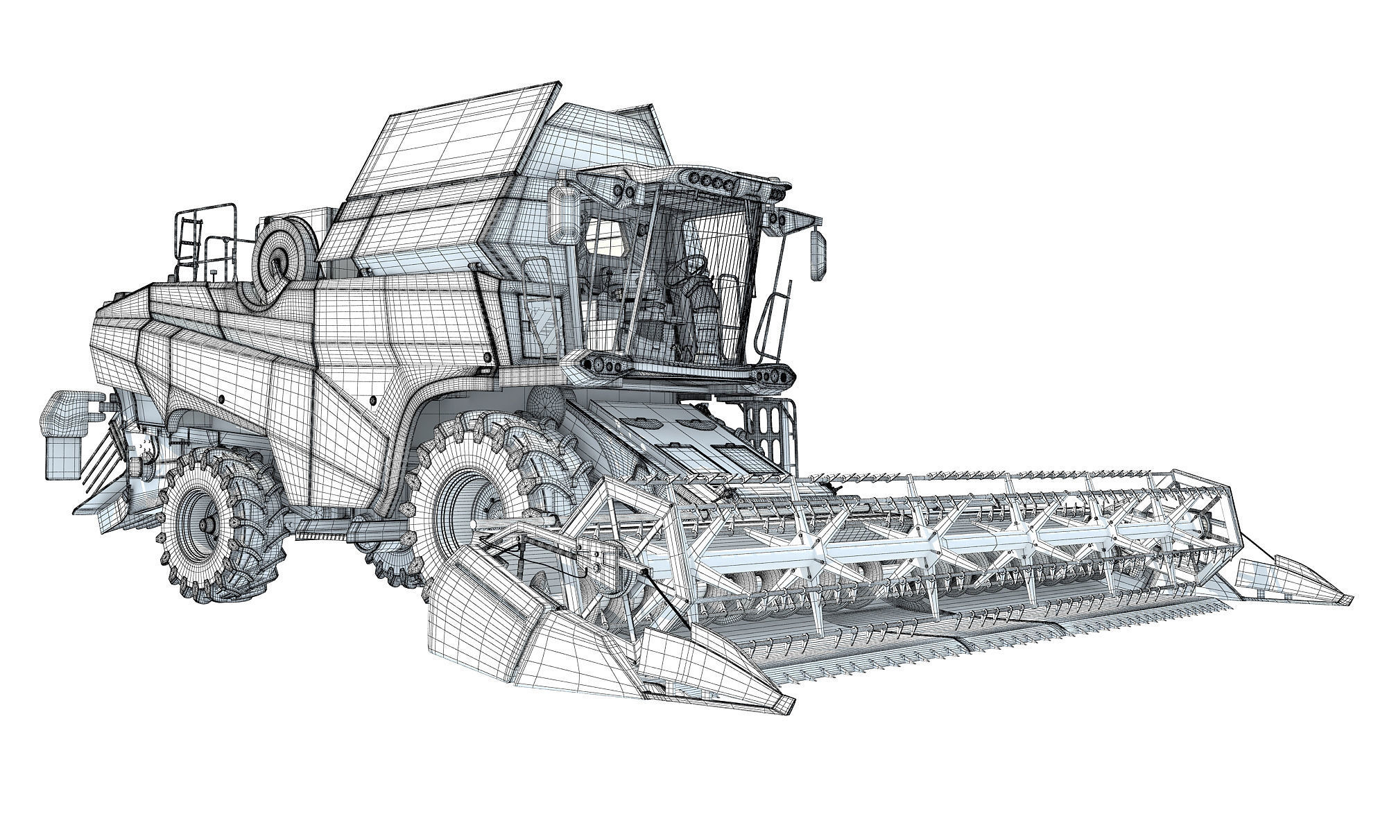 3D Combine Harvester 3D model_21