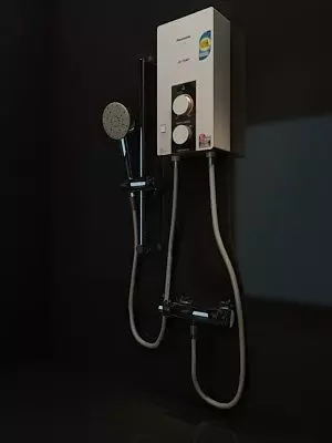 Shower Instant Heater Low-poly 3D model_0