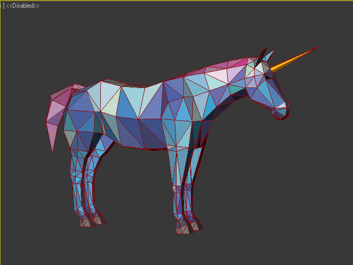 low-poly stylized unicorn Low-poly 3D model_1