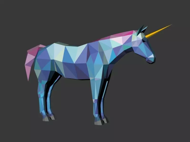 low-poly stylized unicorn Low-poly 3D model_0