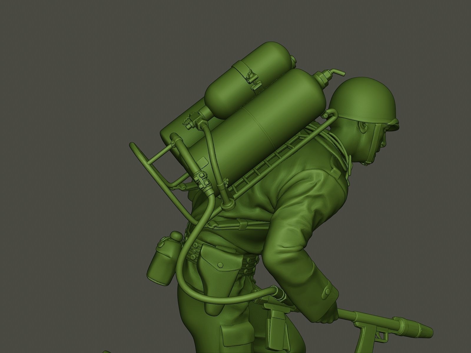 American soldier ww2 run A6 3D print model_19