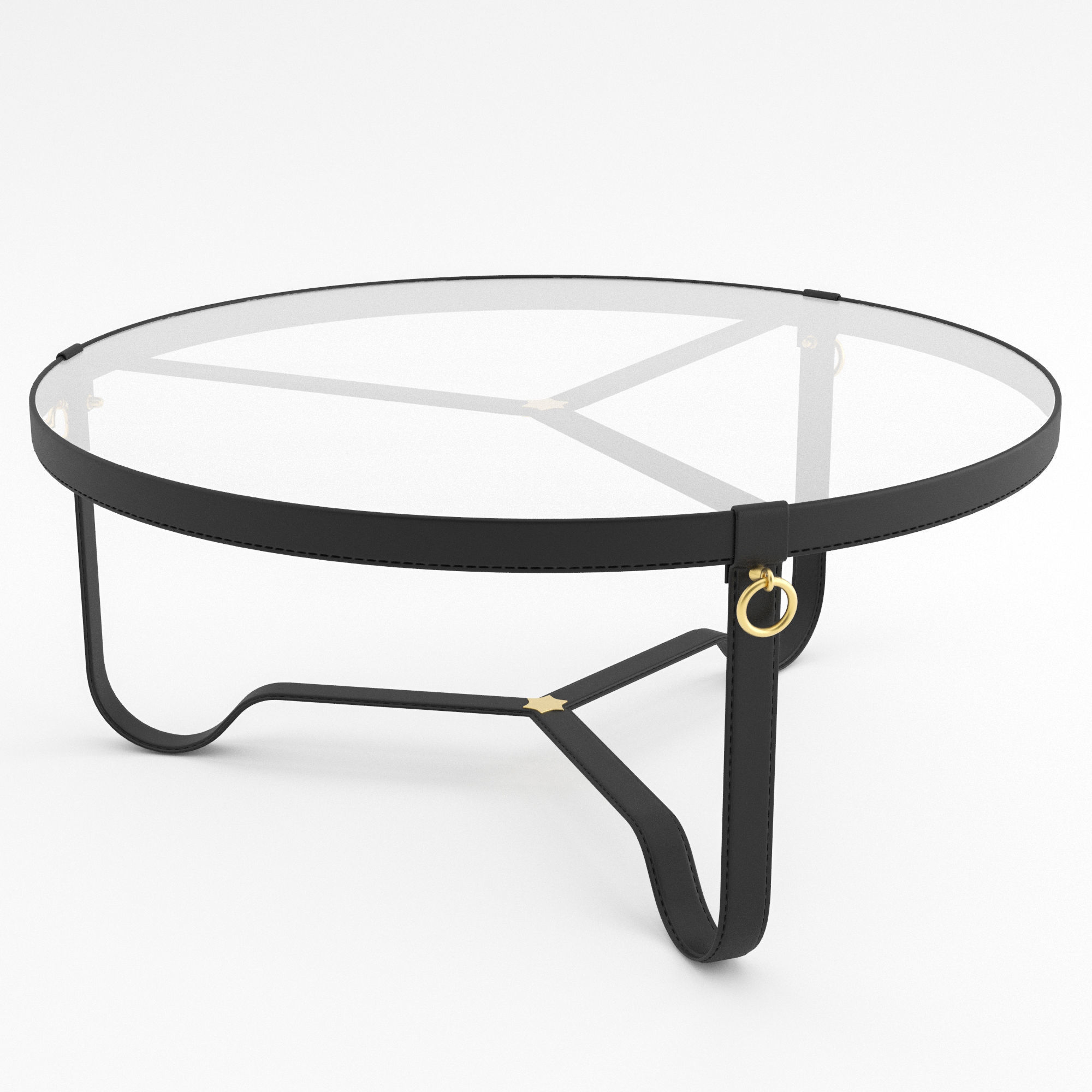 Pacha Lounge Chair and Adnet Table by GUBI 3D model_5