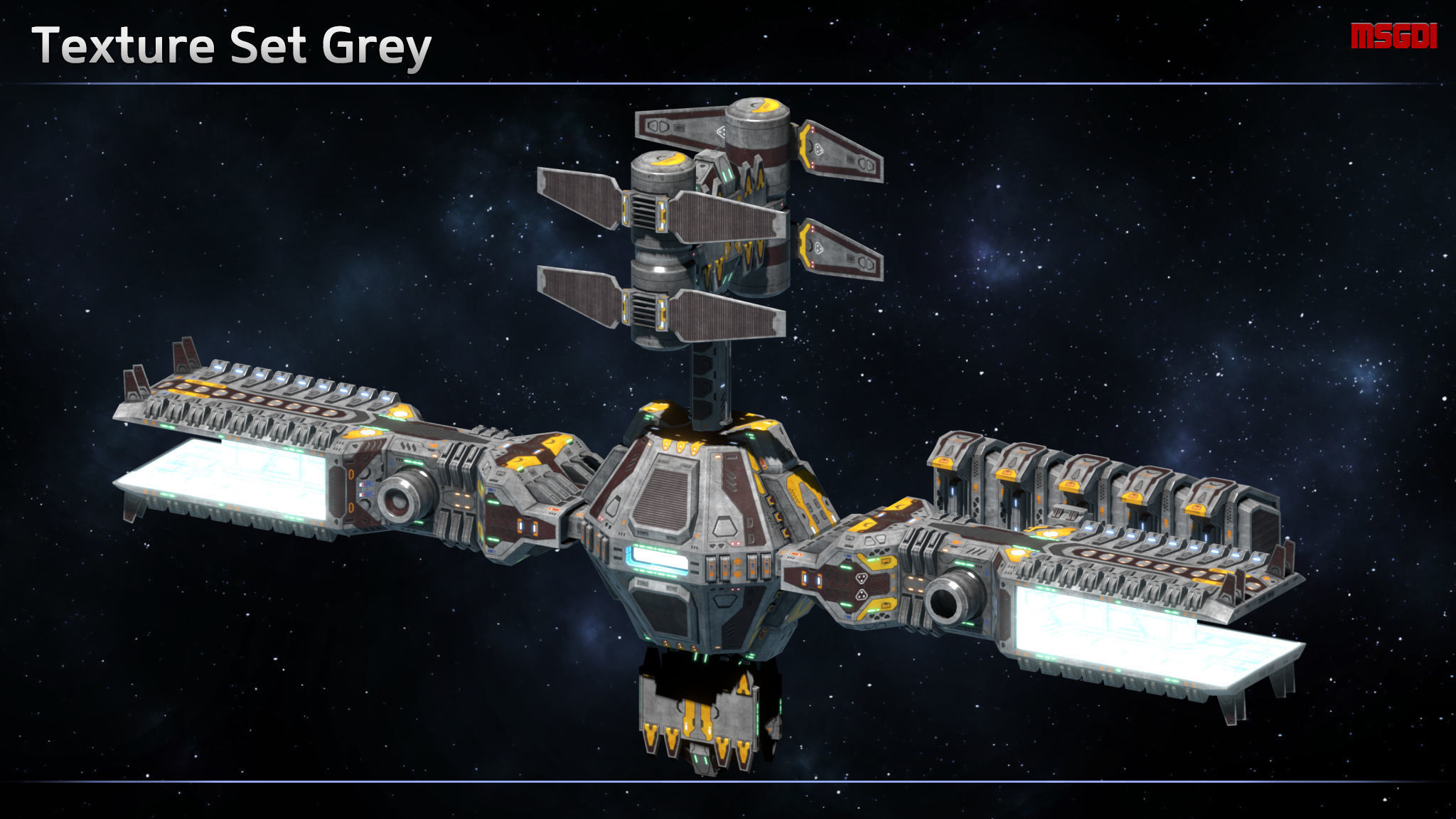 Modular Space Station Mars Low-poly 3D model_12