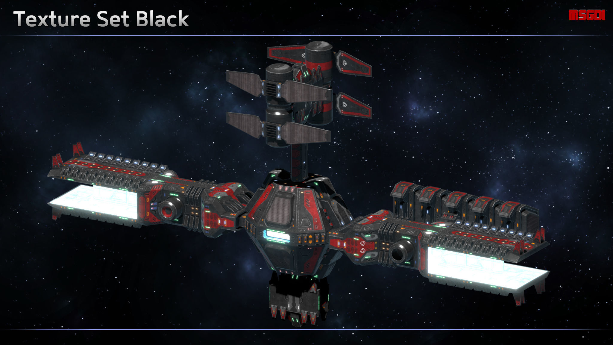 Modular Space Station Mars Low-poly 3D model_10