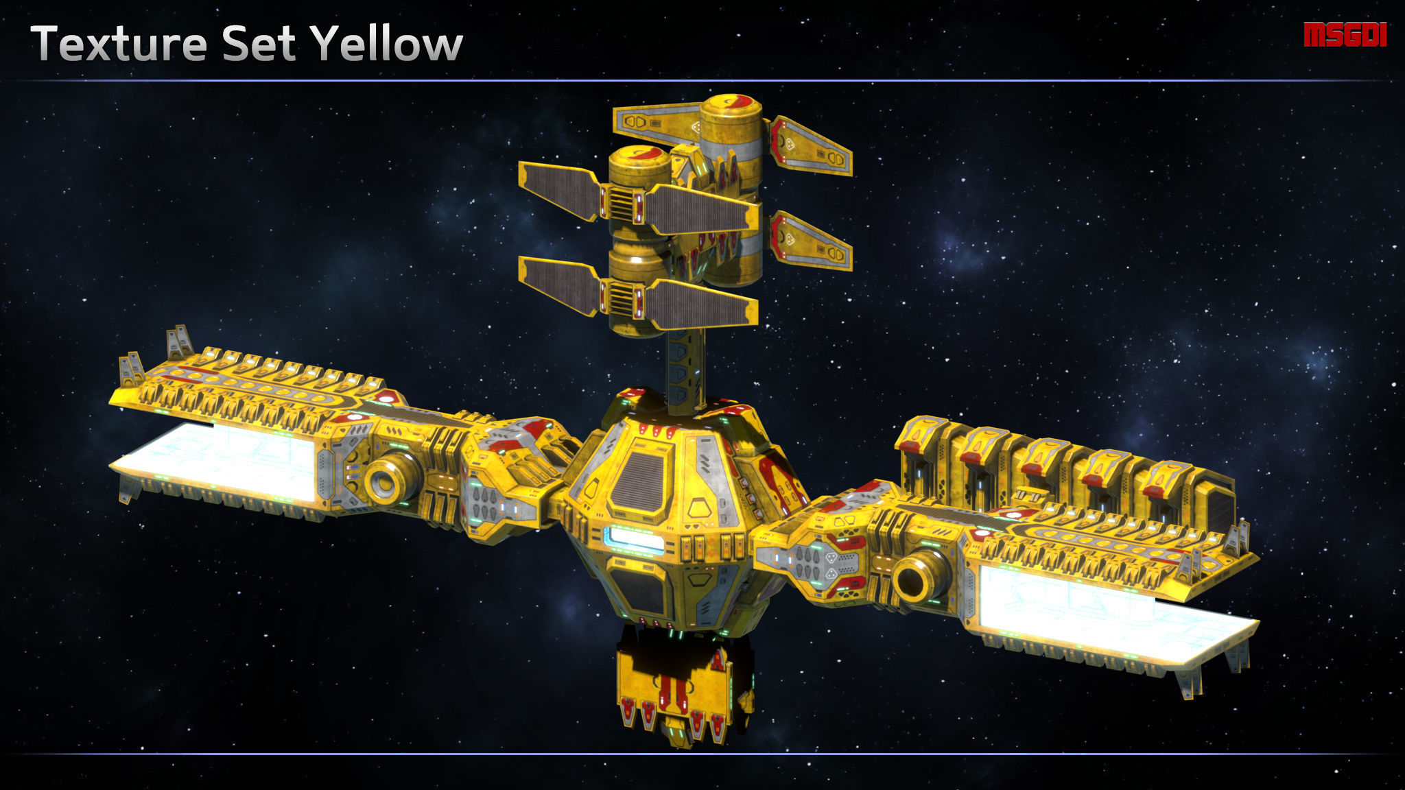 Modular Space Station Mars Low-poly 3D model_15