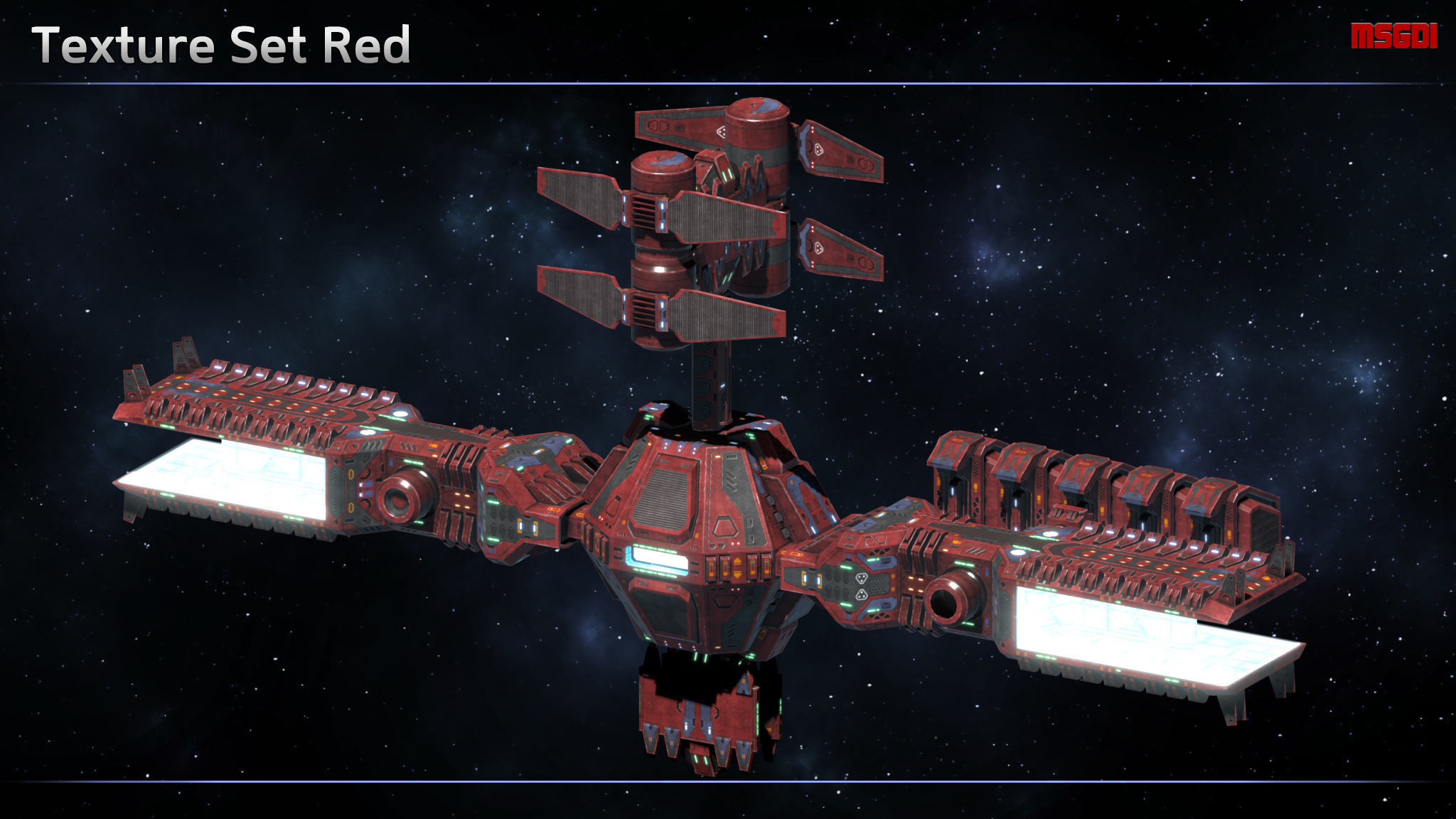 Modular Space Station Mars Low-poly 3D model_13