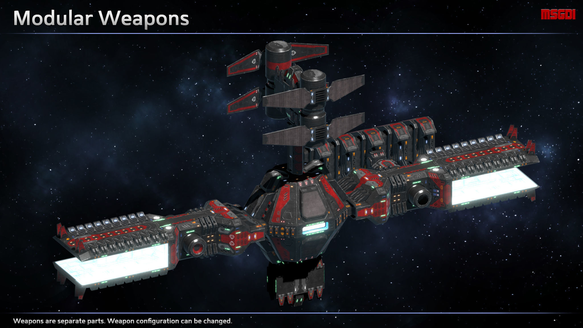 Modular Space Station Mars Low-poly 3D model_8