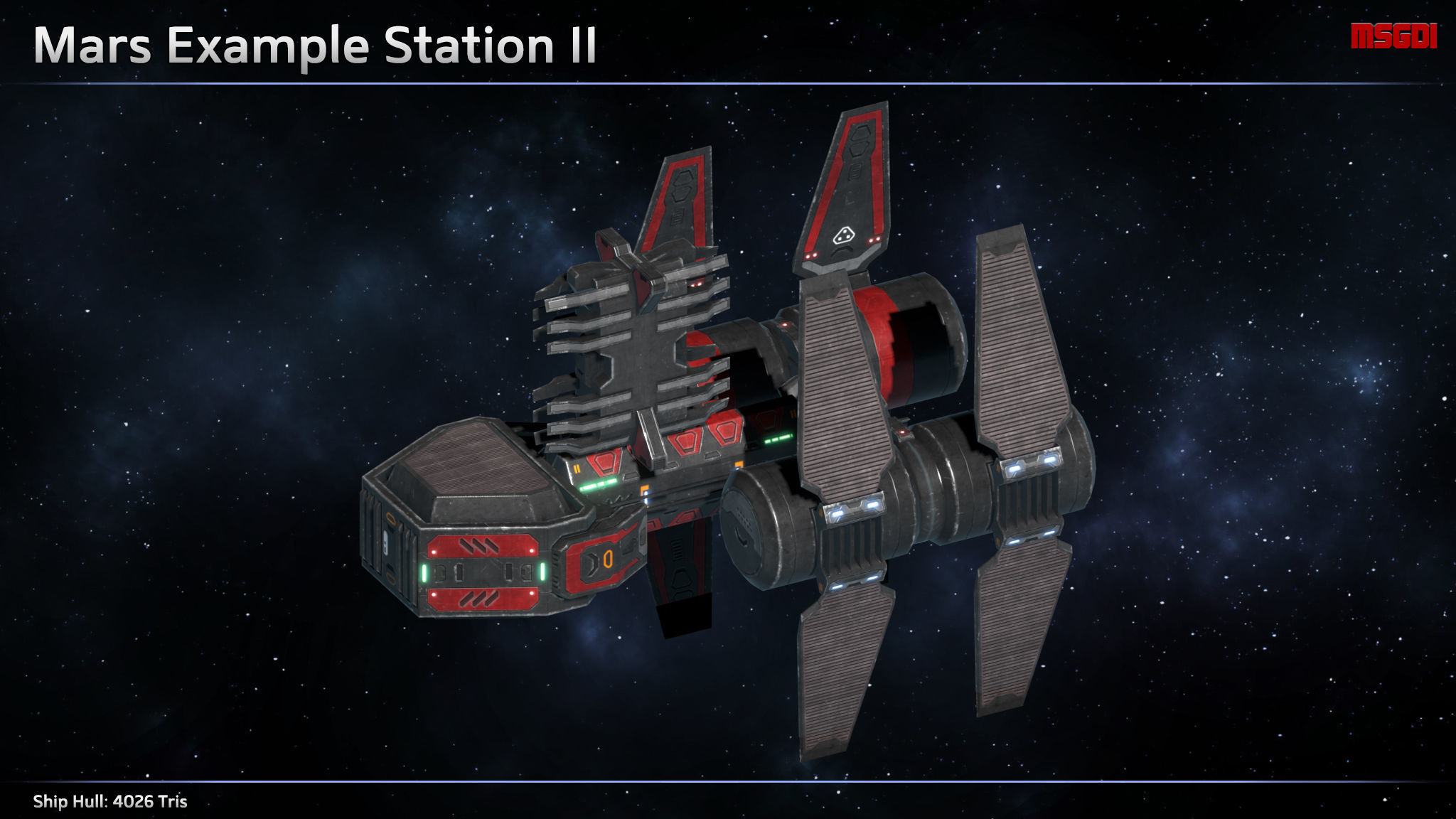 Modular Space Station Mars Low-poly 3D model_1